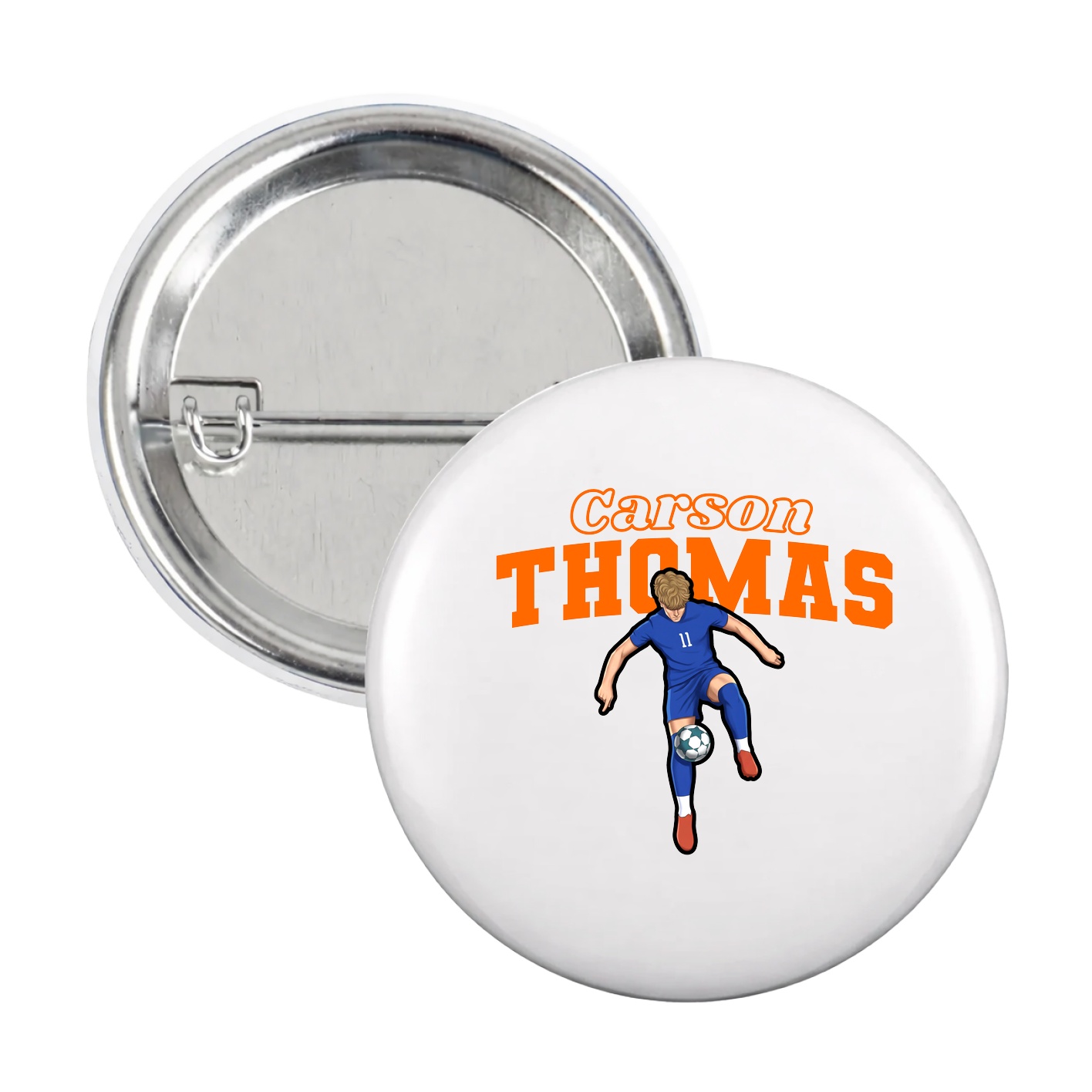 Game Day Button — Name Arch in White