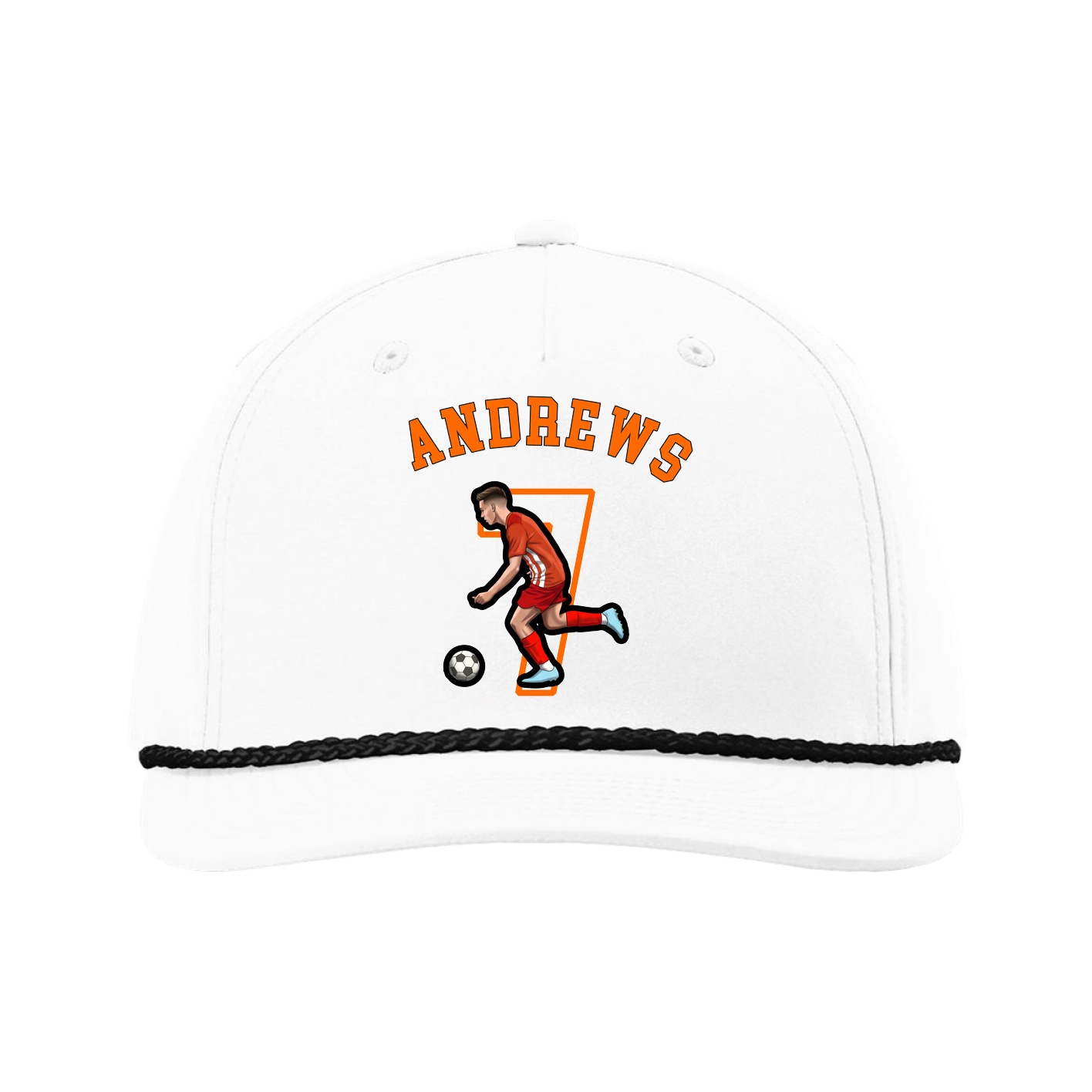Five-Panel Classic Rope Cap — Shirsey Arch in White