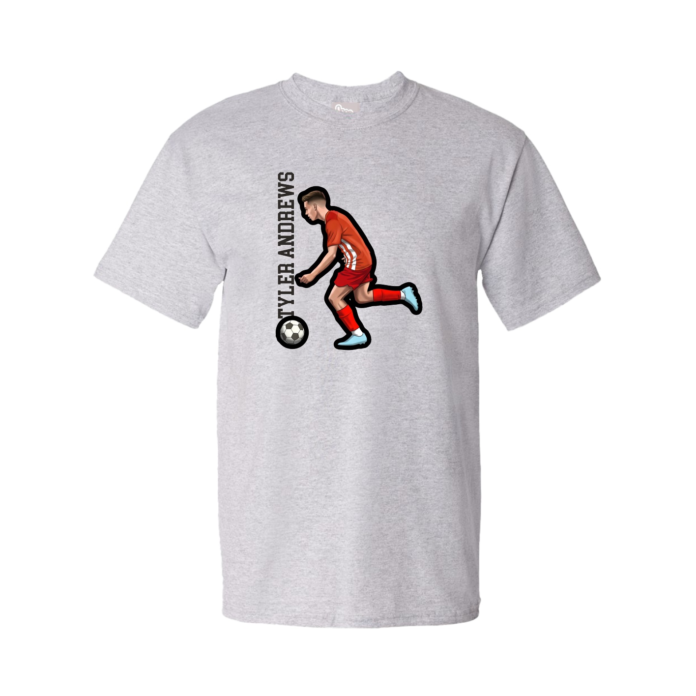 Tee — Name Vertical in Grey
