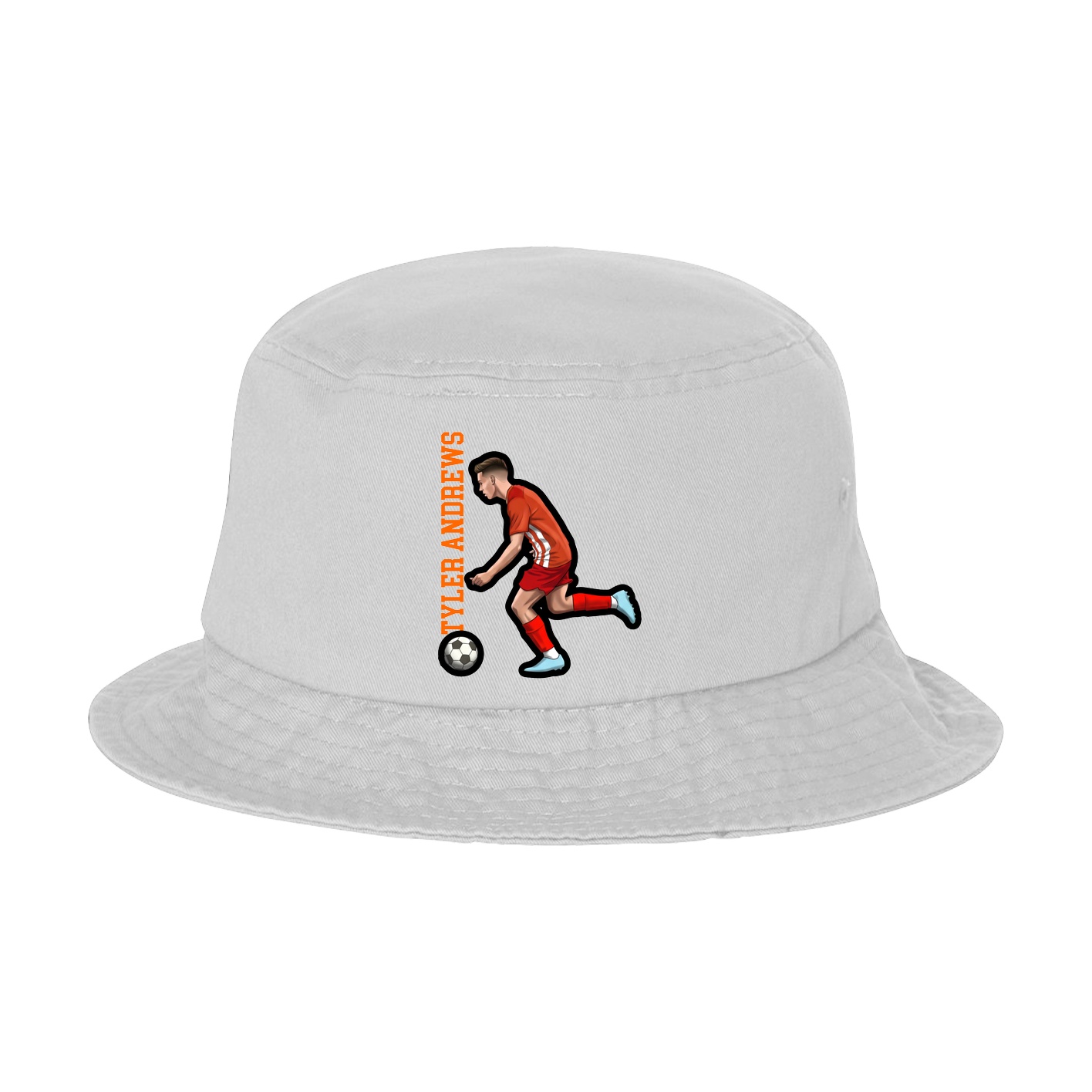 Bucket Cap — Name Vertical in White