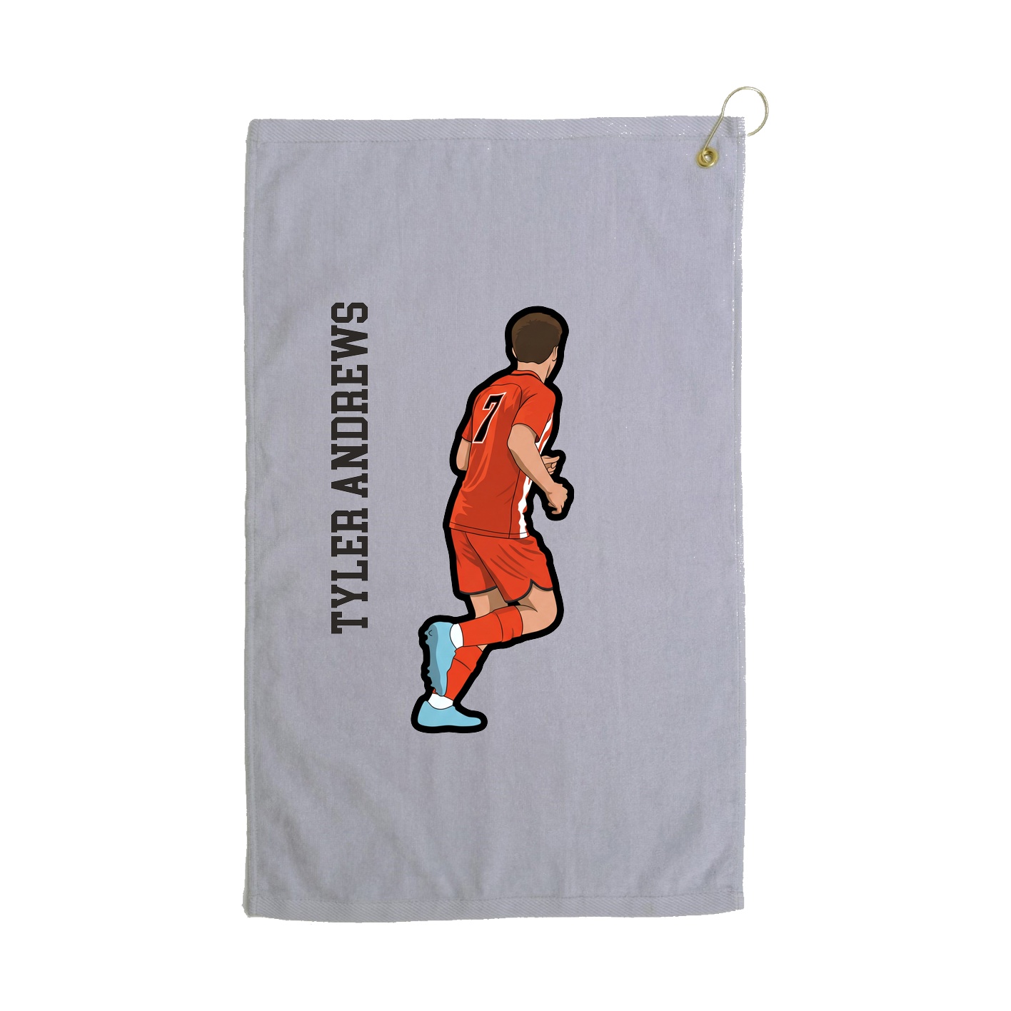 Golf Towel — Name Vertical in Grey