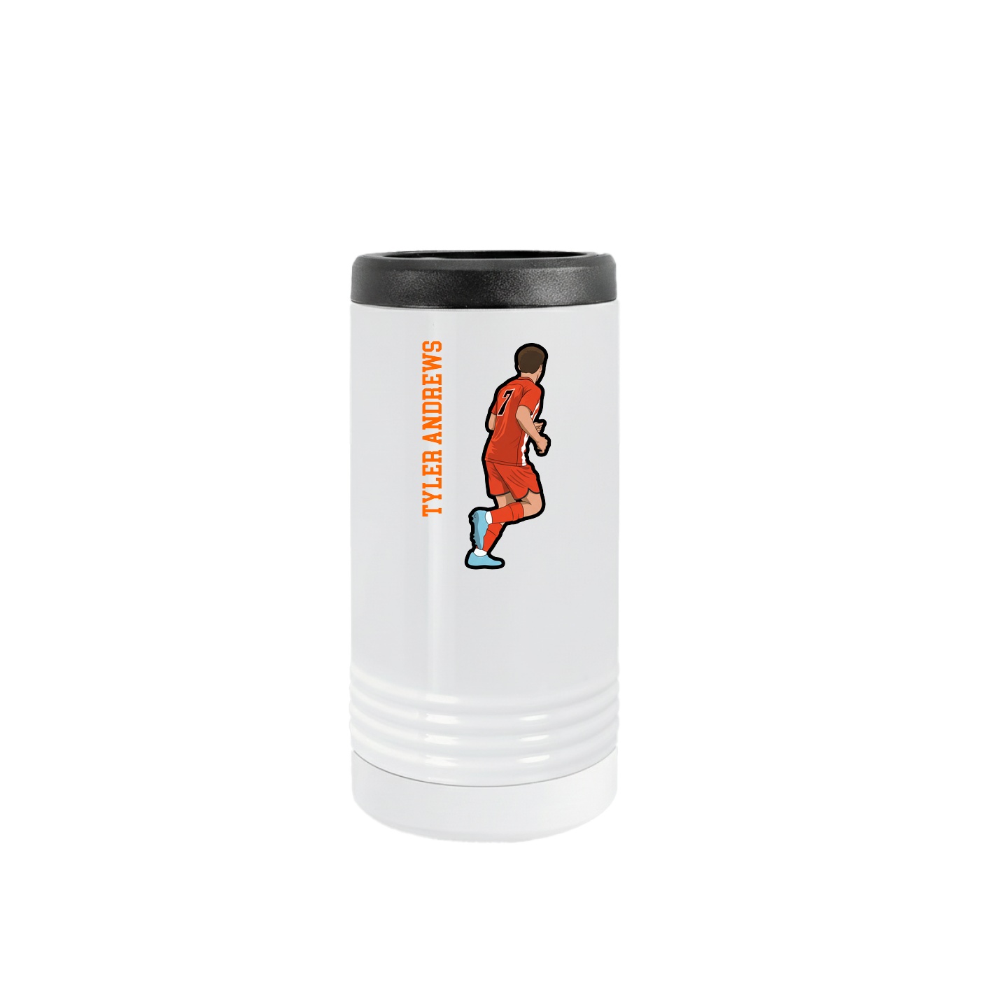 Slim Beverage Holder — Name Vertical in White