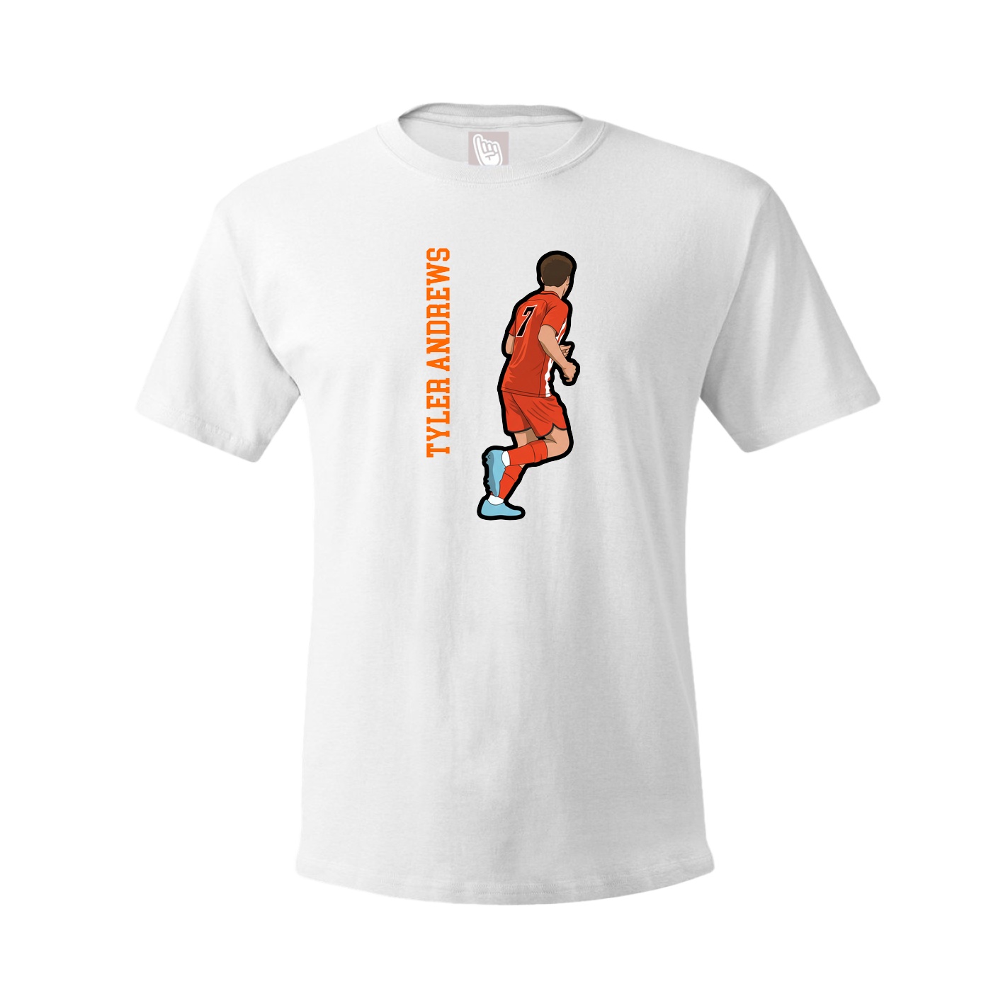 Youth Tee — Name Vertical in White