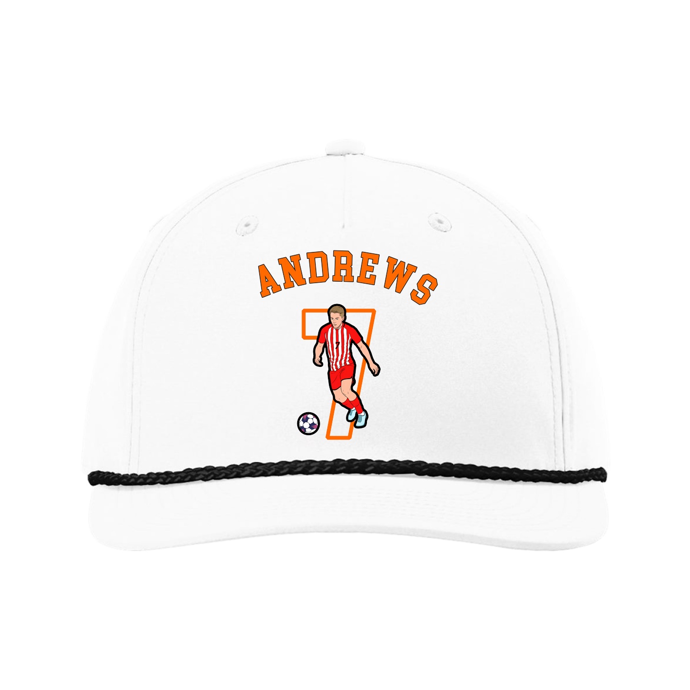 Five-Panel Classic Rope Cap — Shirsey Arch in White