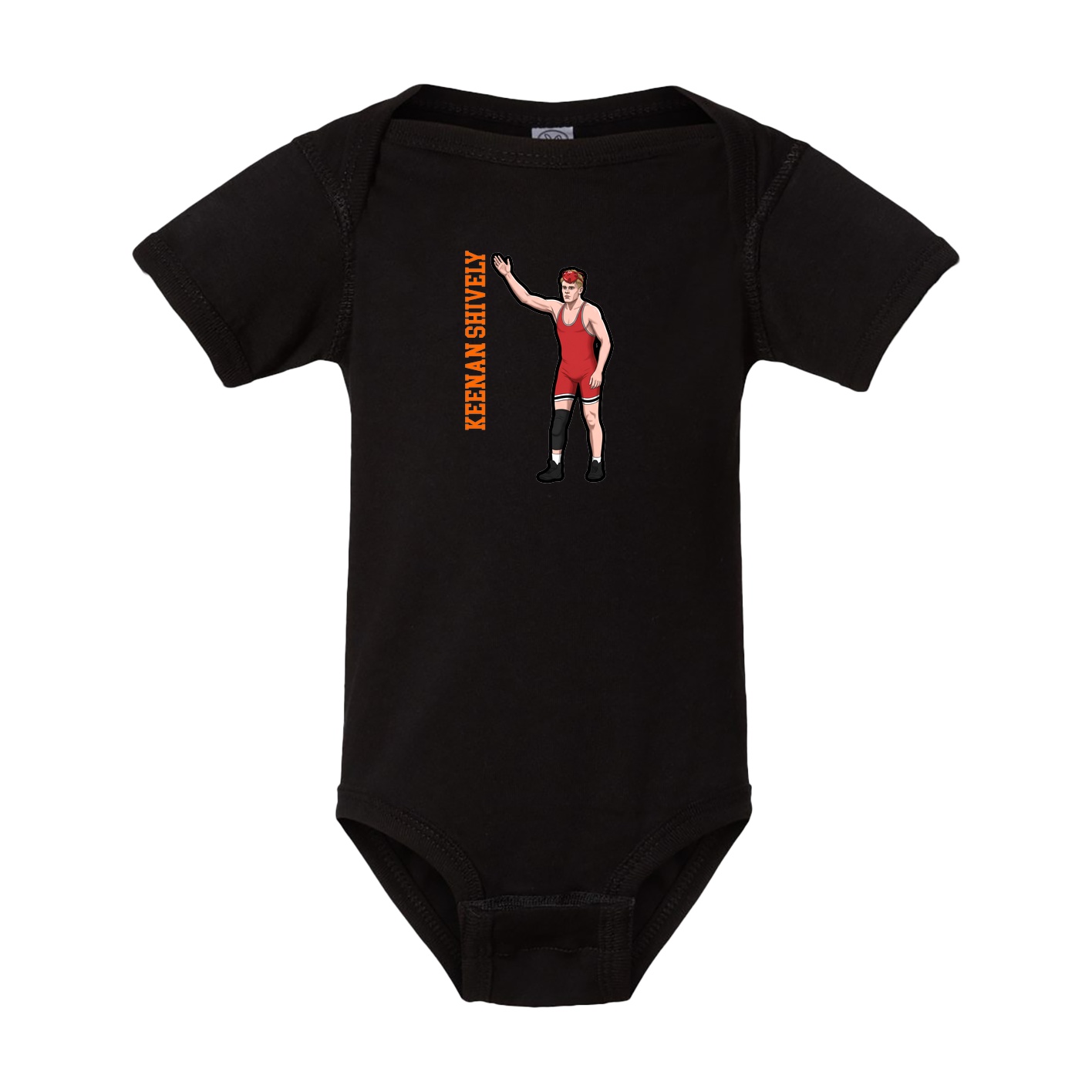Baby Onesie — Name Vertical in Black