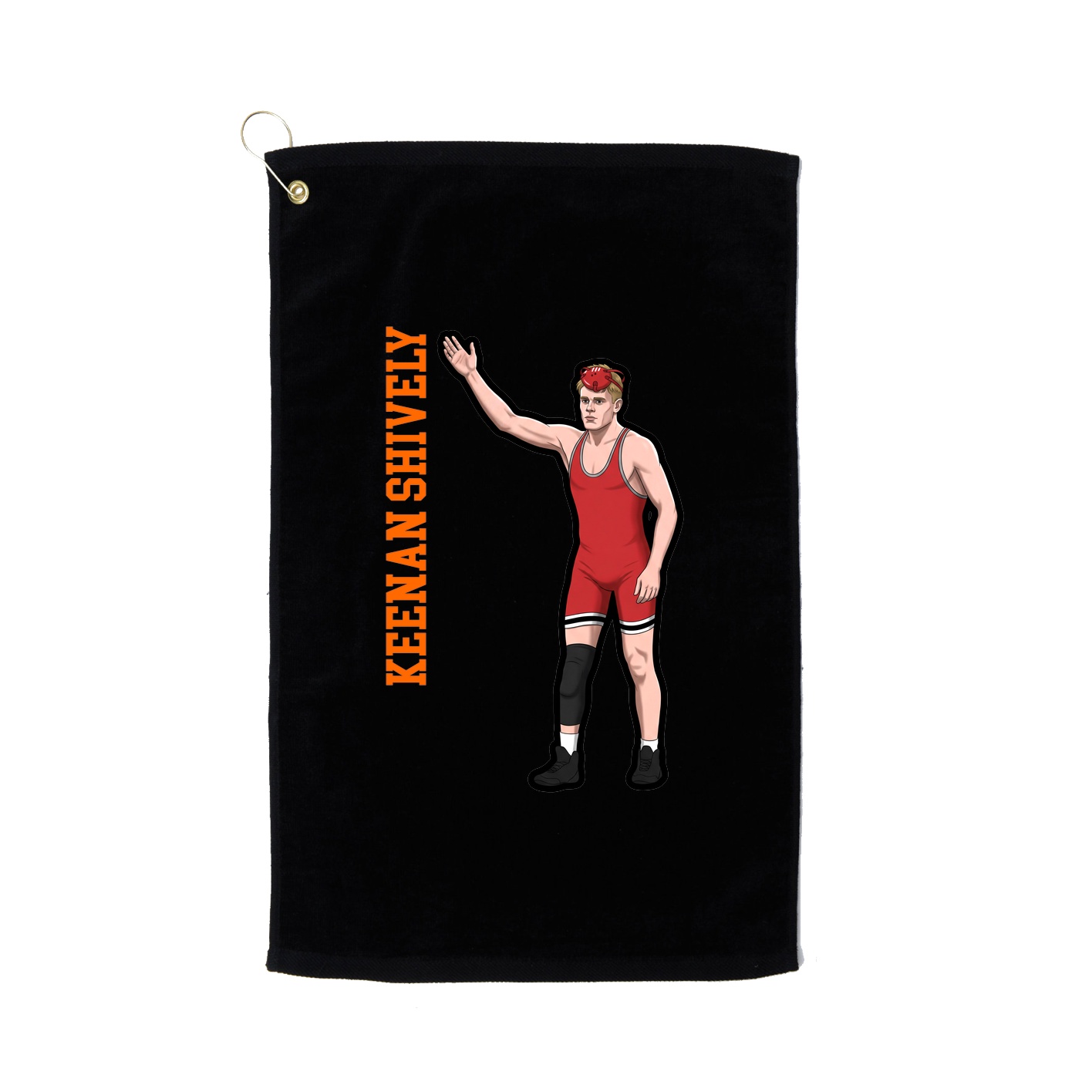 Golf Towel — Name Vertical in Black