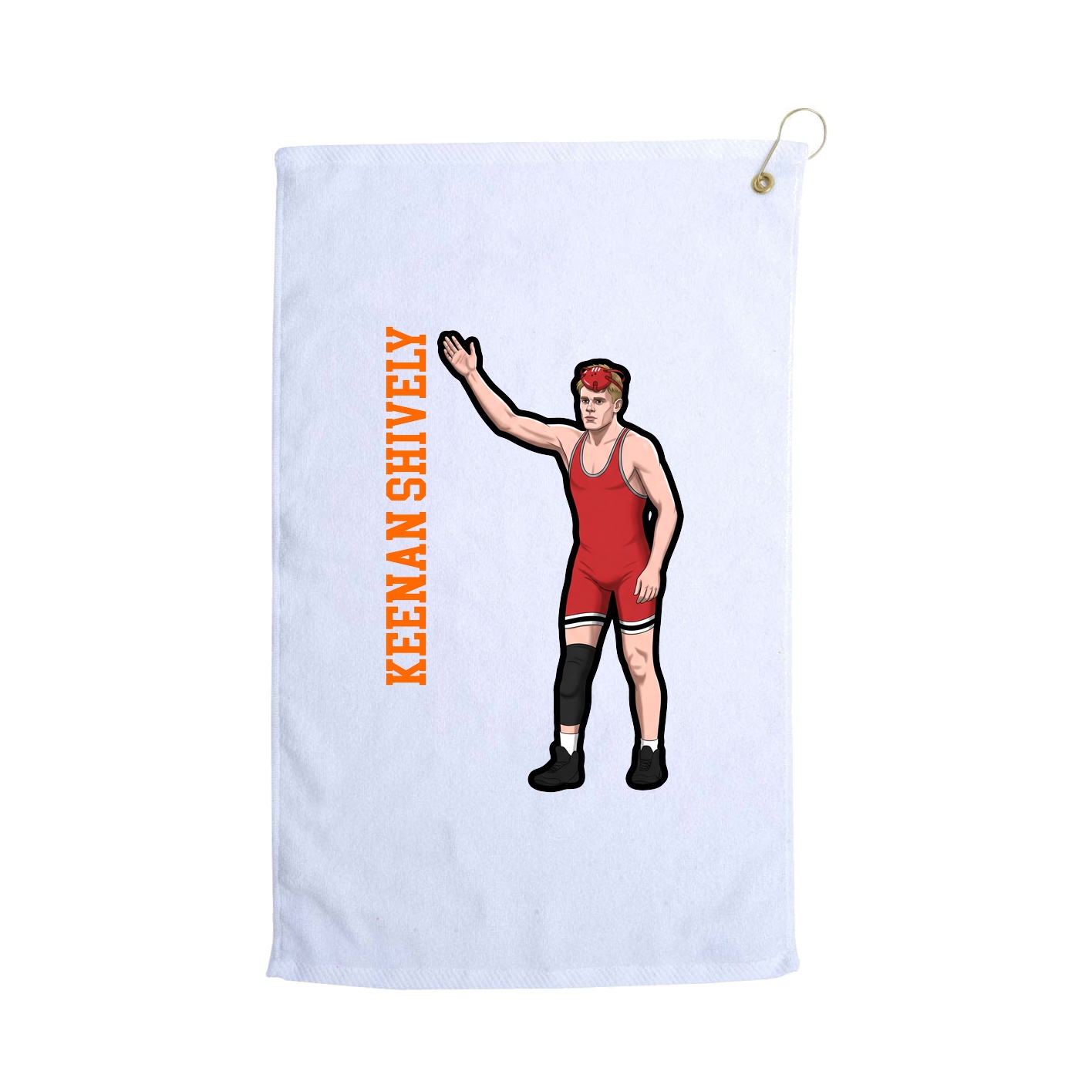 Golf Towel — Name Vertical in White