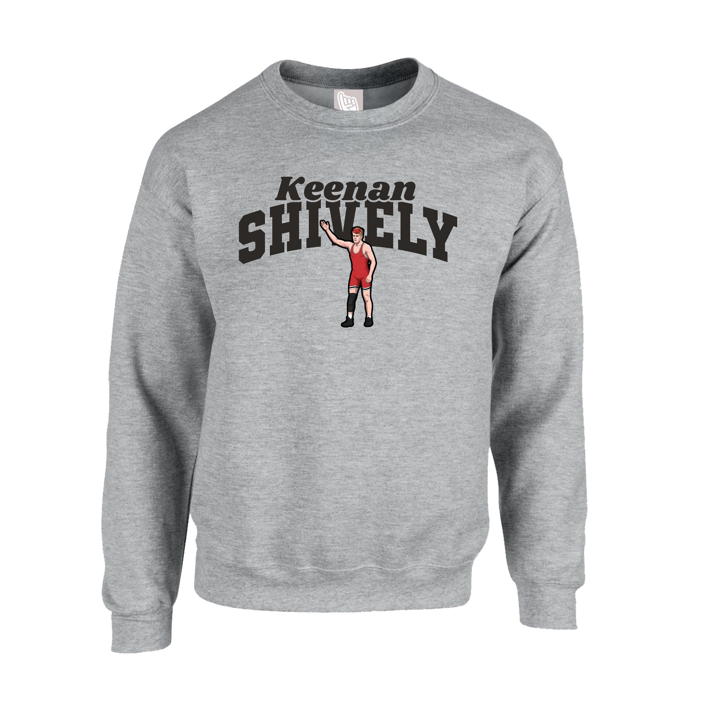 Fleece Crew — Signature Arch in Grey