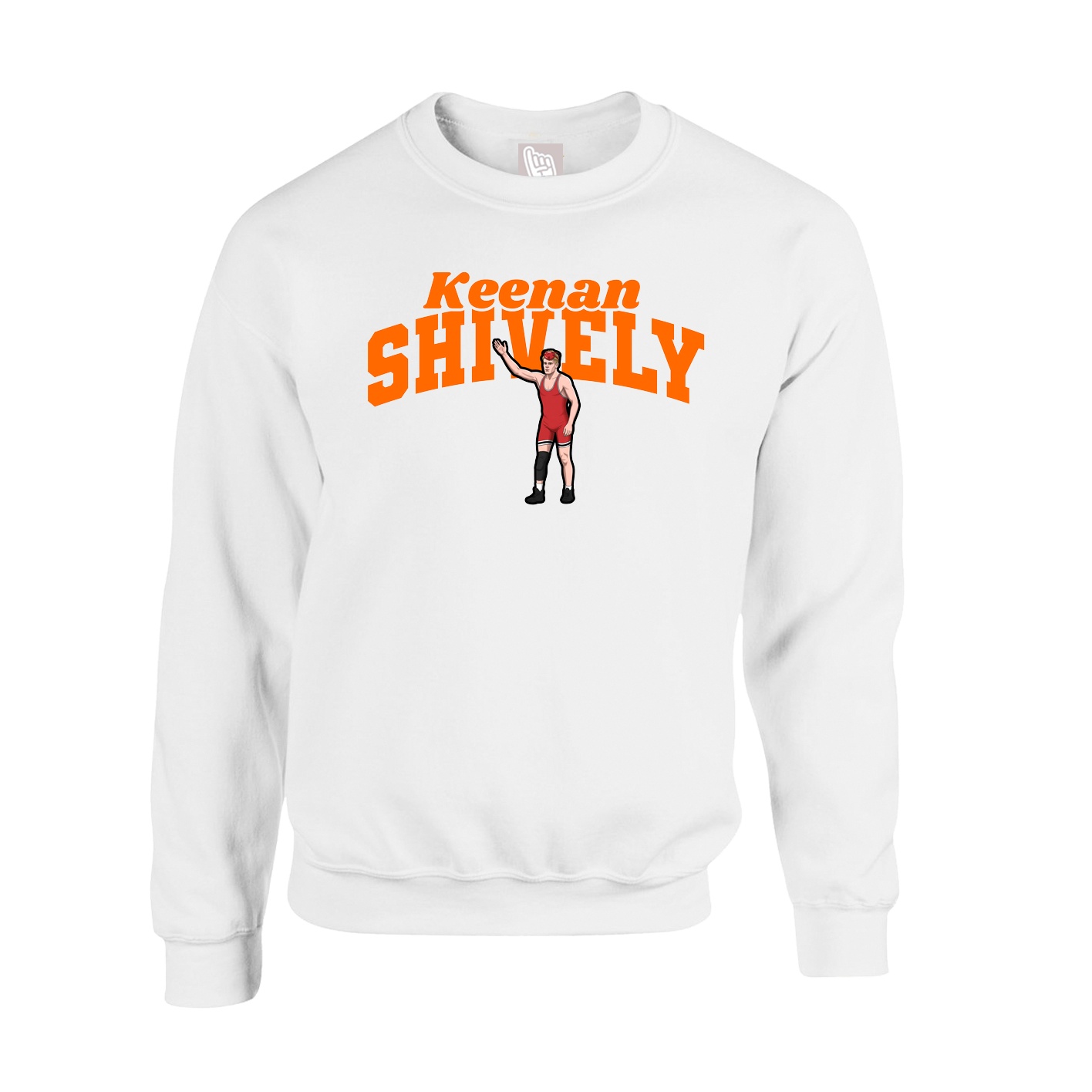 Fleece Crew — Signature Arch in White