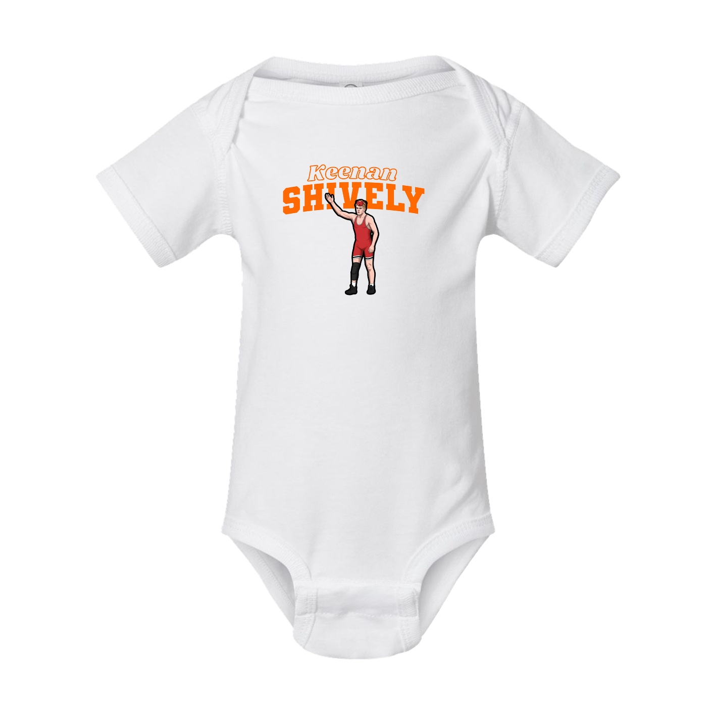 Baby Onesie — Name Arch in White