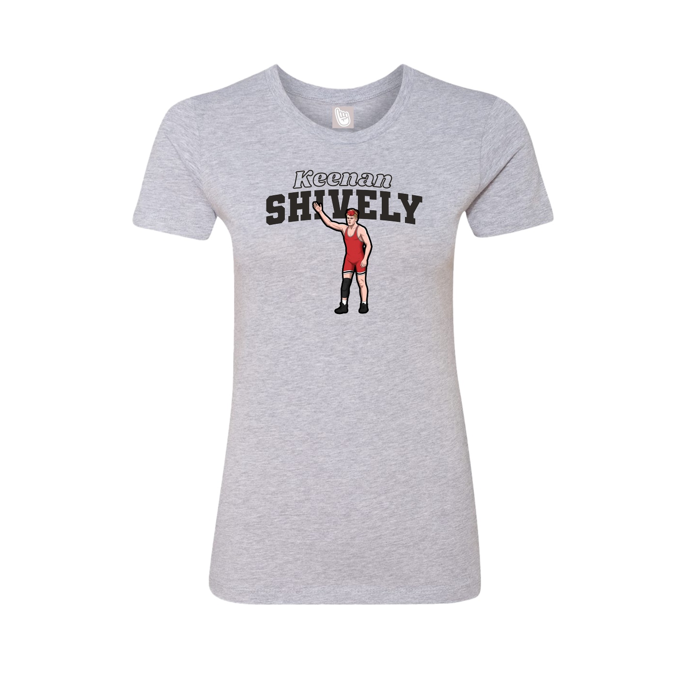 Womens Tee — Name Arch in Grey