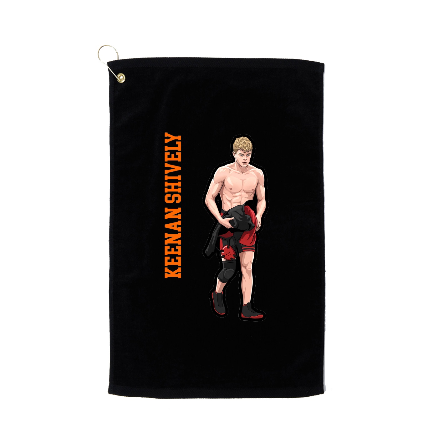 Golf Towel — Name Vertical in Black