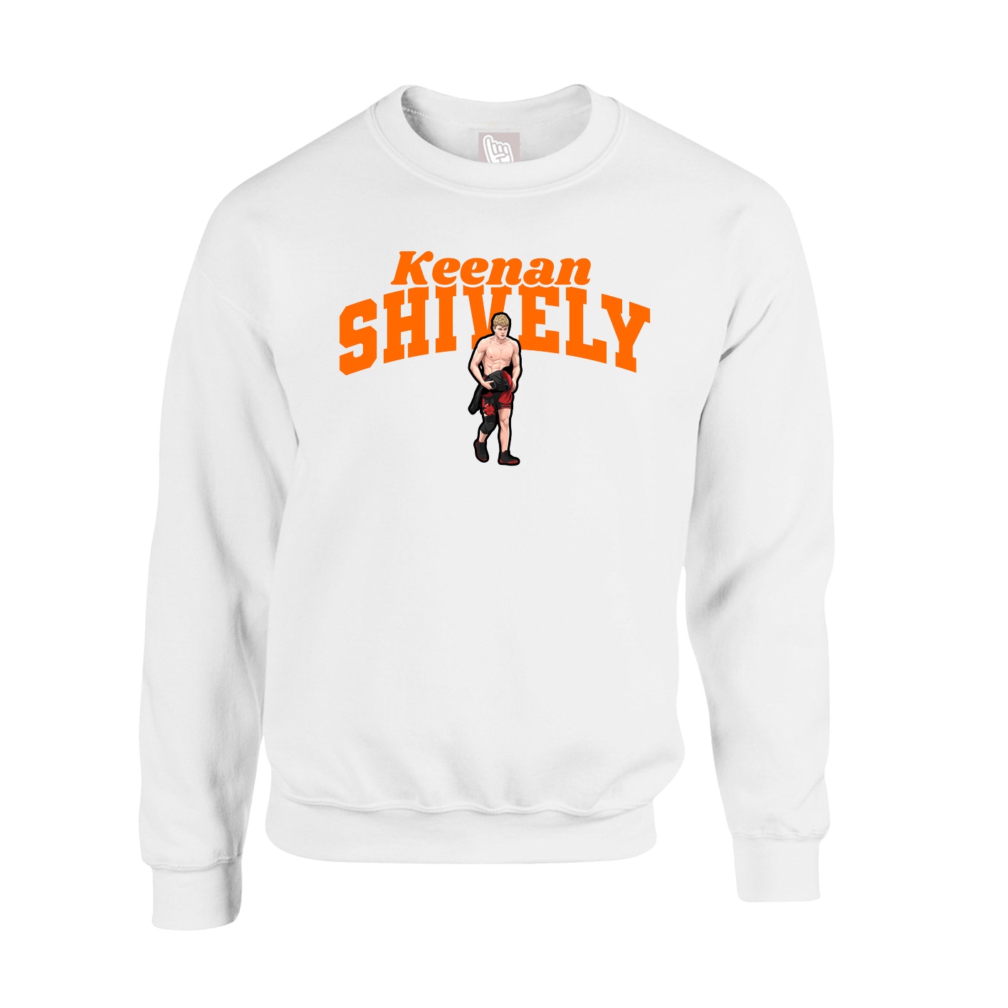 Fleece Crew — Signature Arch in White