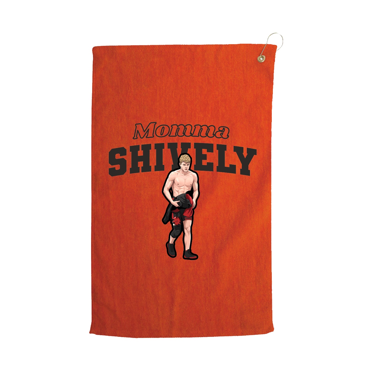 Golf Towel — Mothers Day Block in Orange