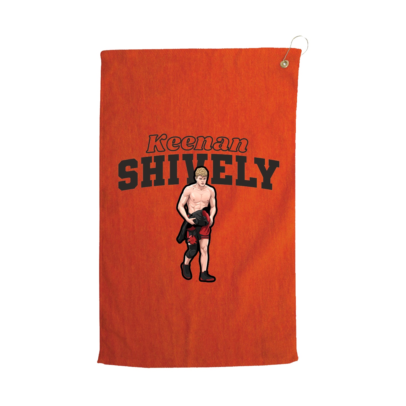 Golf Towel — Name Arch in Orange