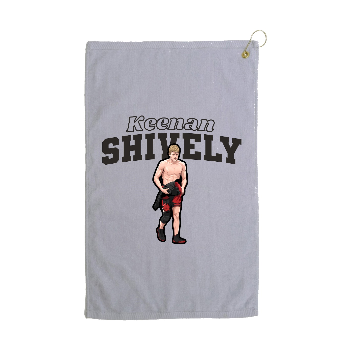 Golf Towel — Name Arch in Grey