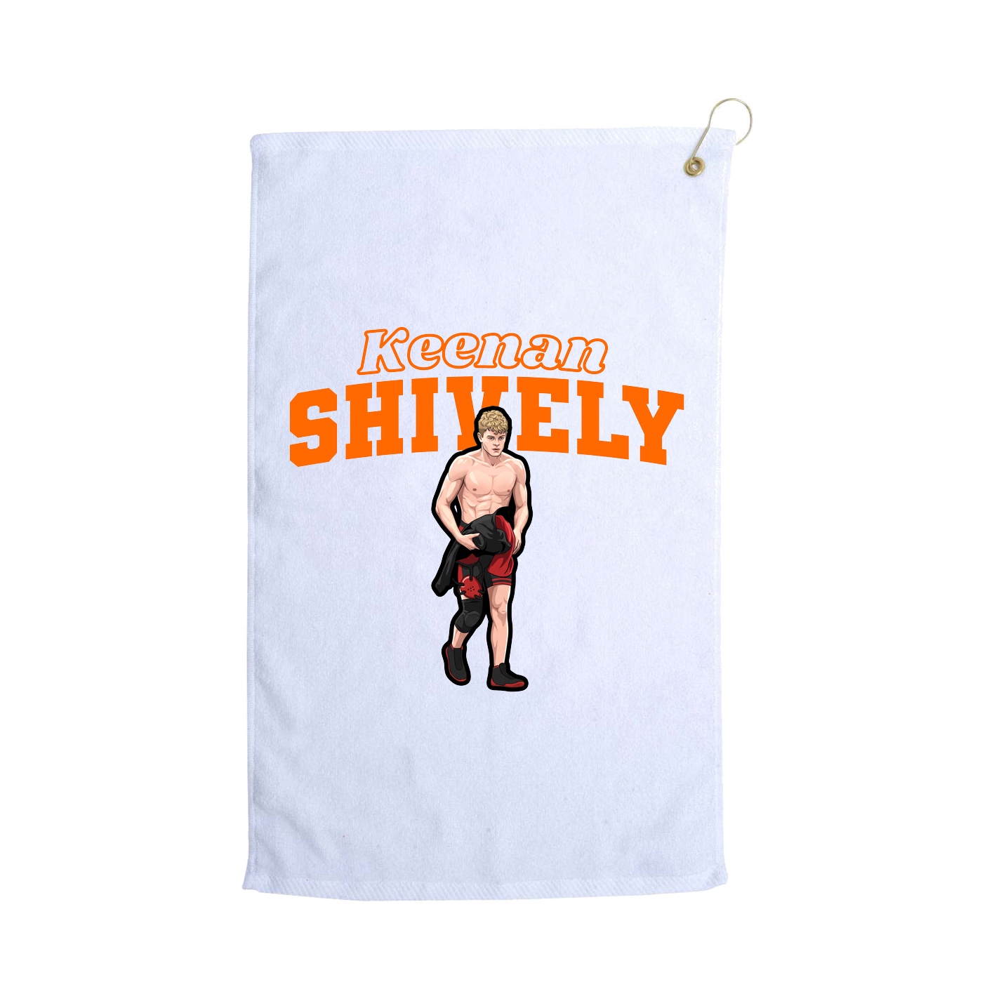 Golf Towel — Name Arch in White