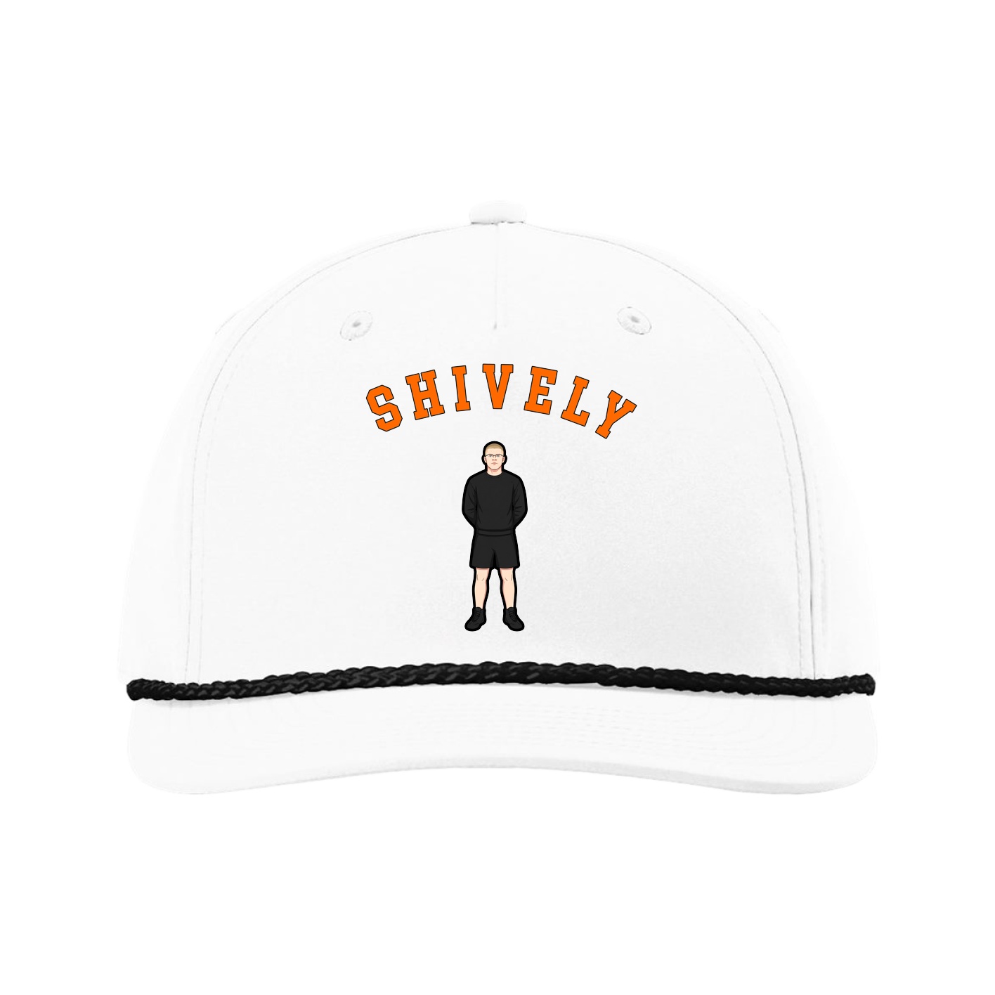Five-Panel Classic Rope Cap — Shirsey Arch in White