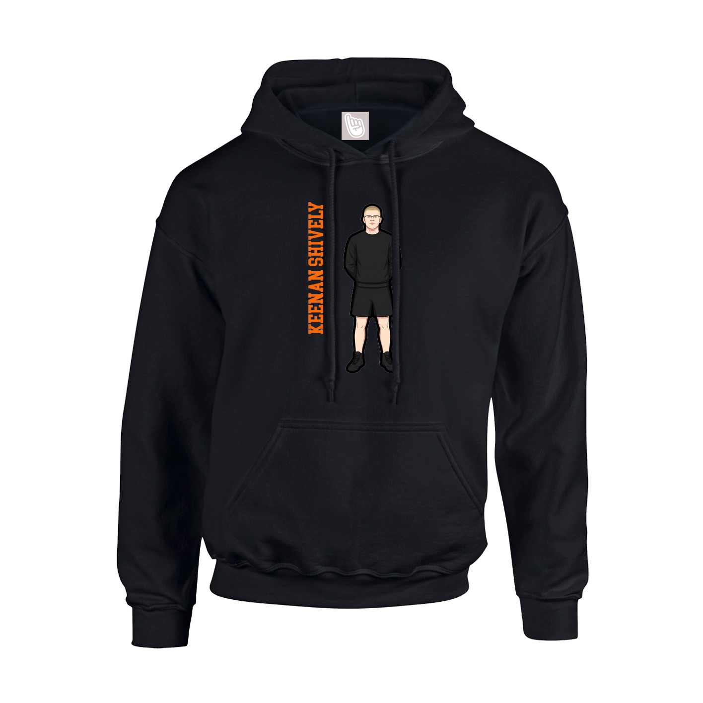 Youth Hoodie — Name Vertical in Black
