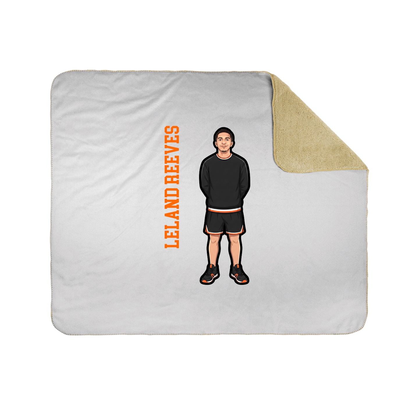Throw Blanket — Name Vertical in White