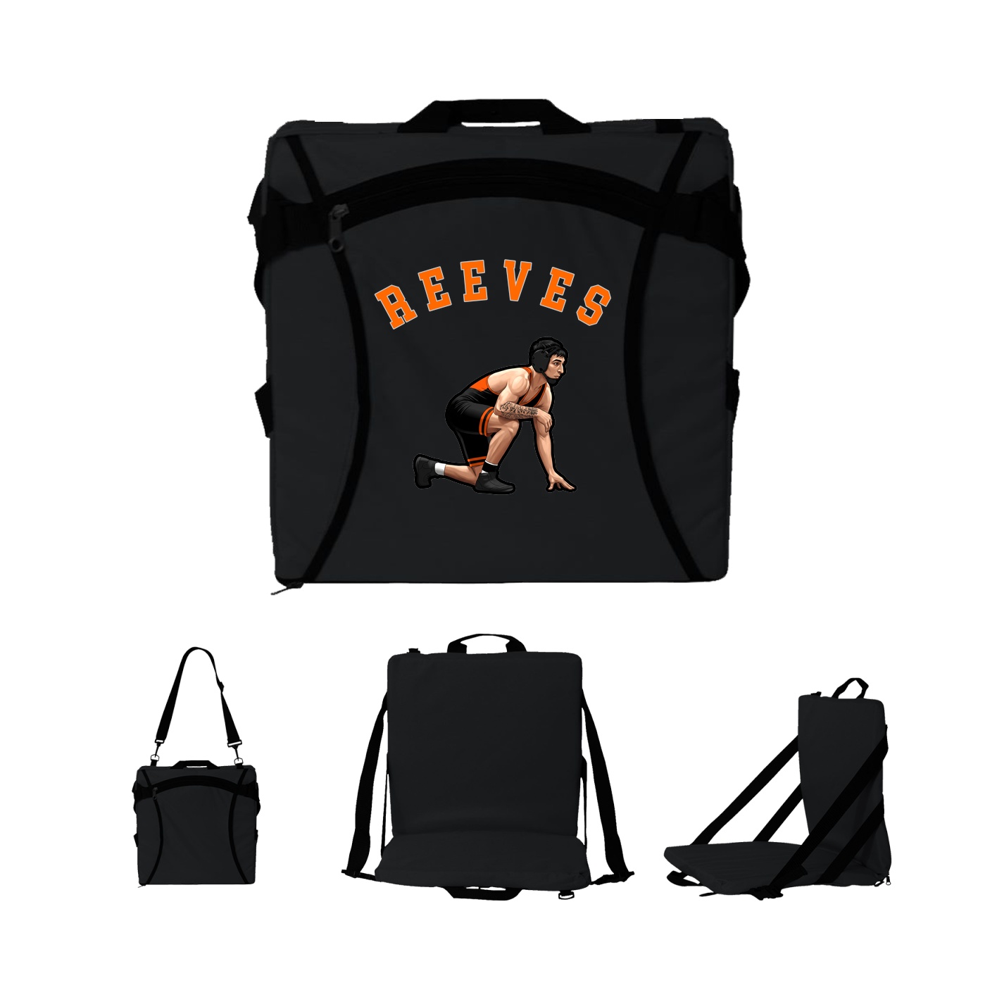Folding Stadium Seat — Shirsey Arch in Black