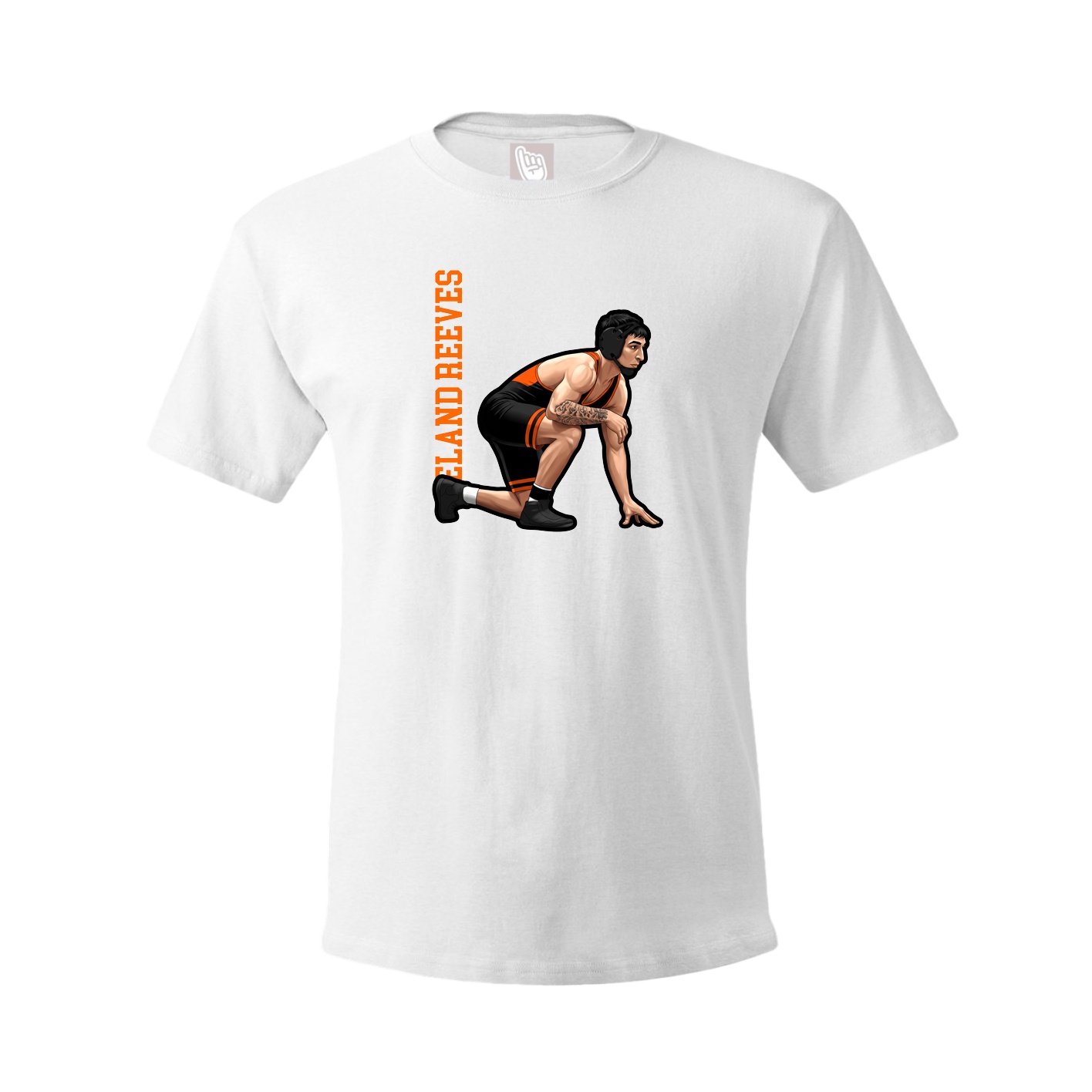 Tee — Name Vertical in White