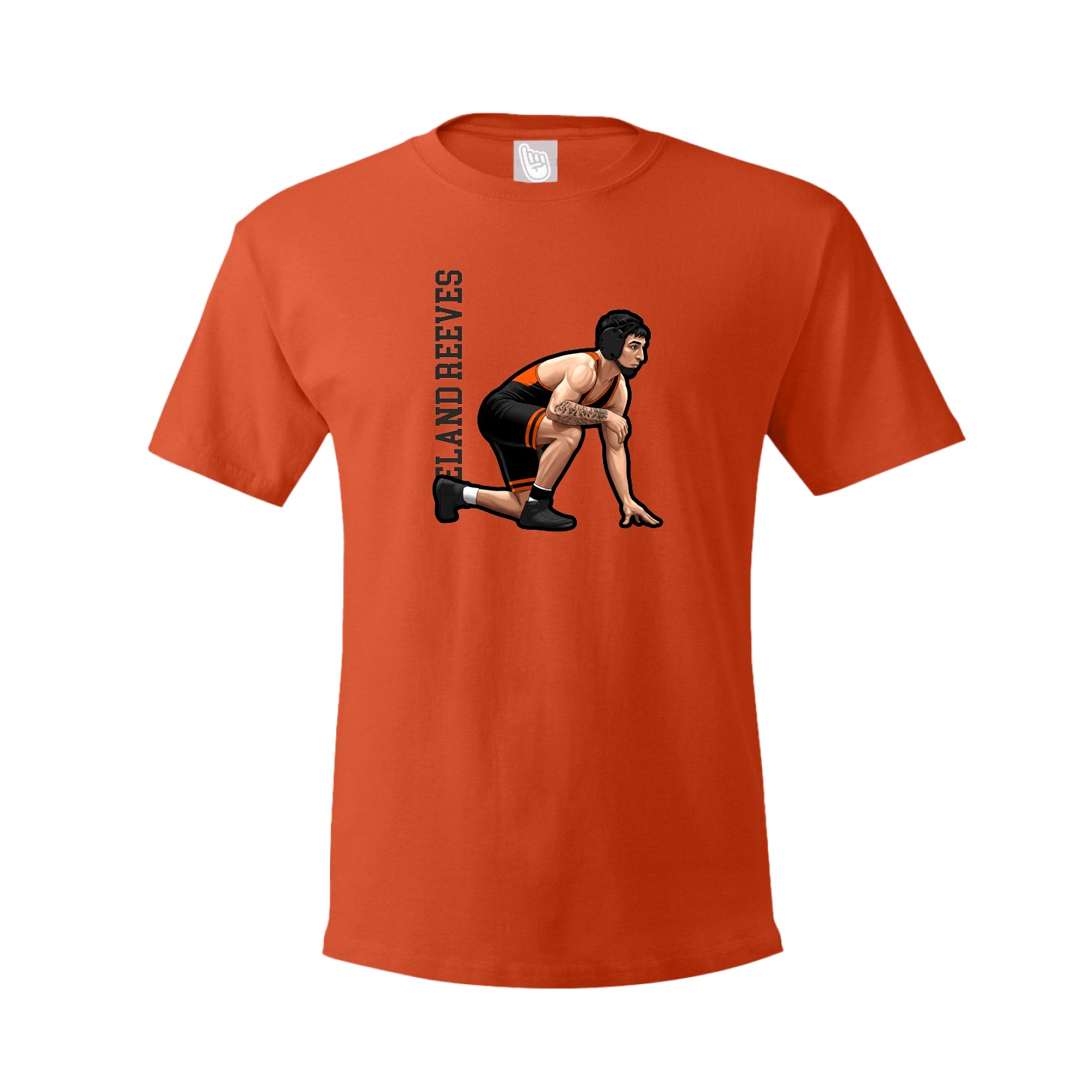 Youth Tee — Name Vertical in Orange