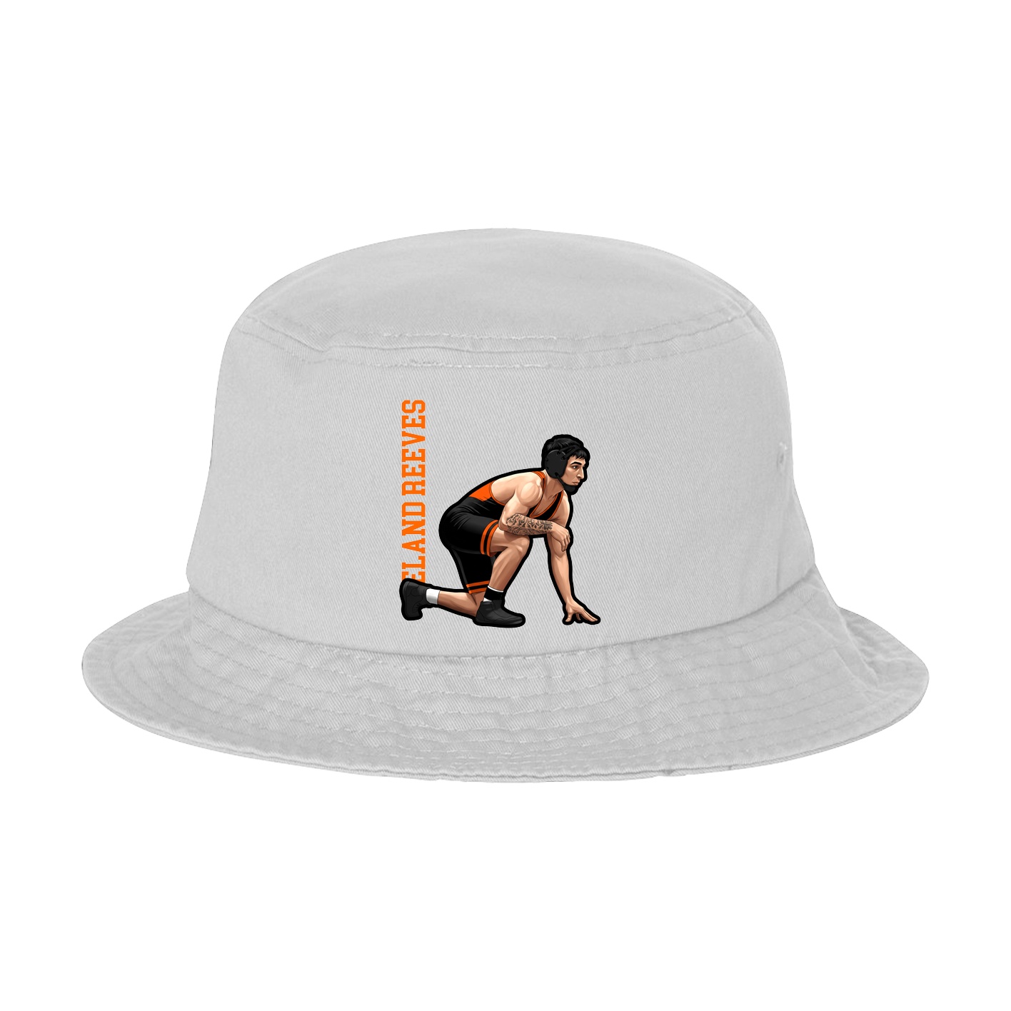 Bucket Cap — Name Vertical in White