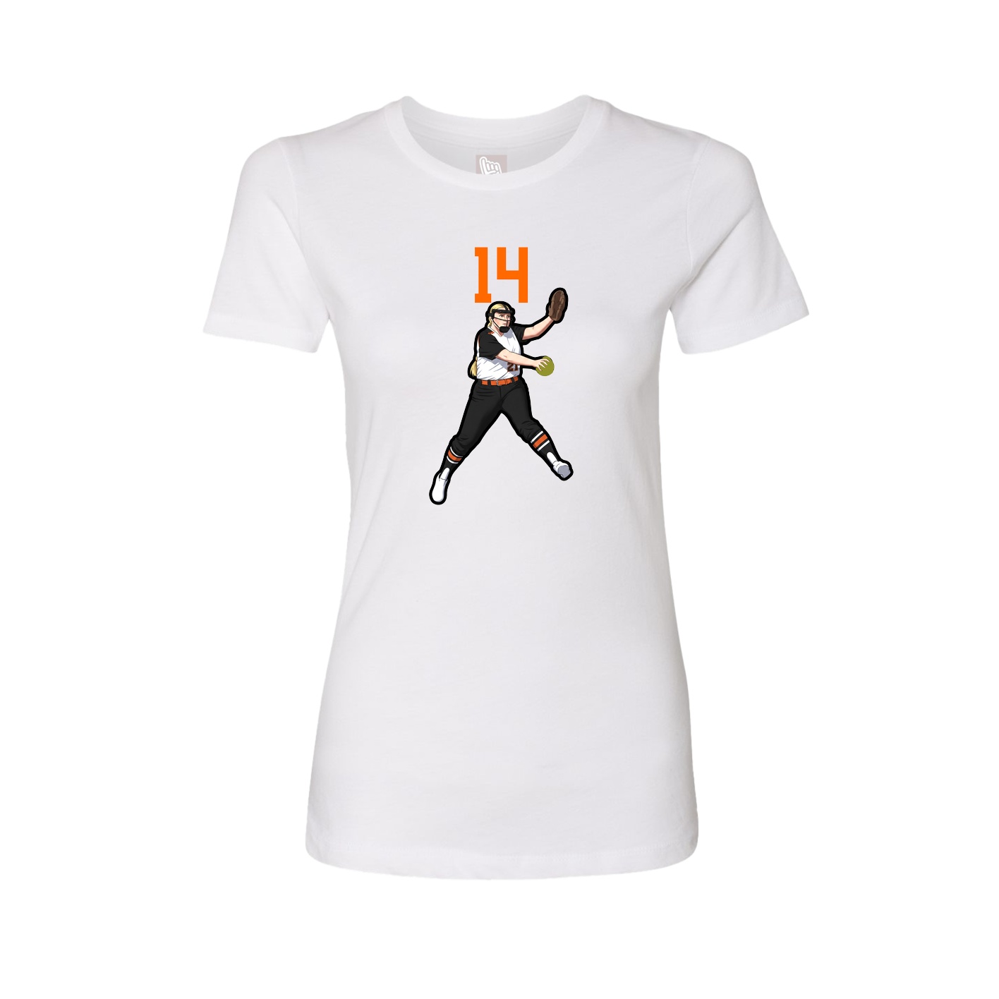 Fitted Women's Tee — Number Top in White