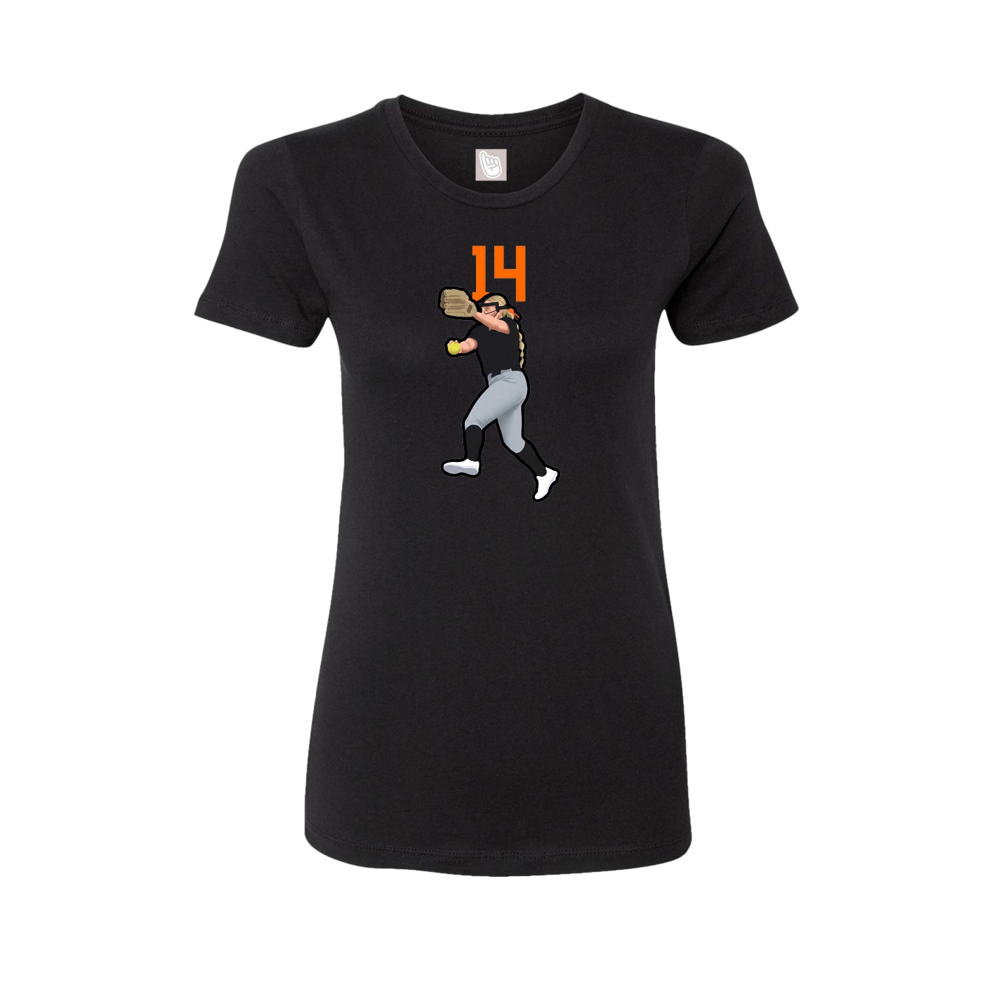 Fitted Women's Tee — Number Top in Black