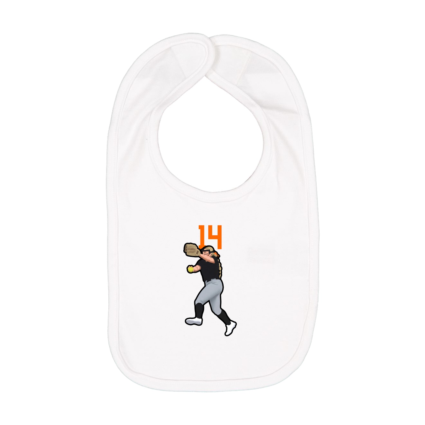 Infant Bib — Number Top in White