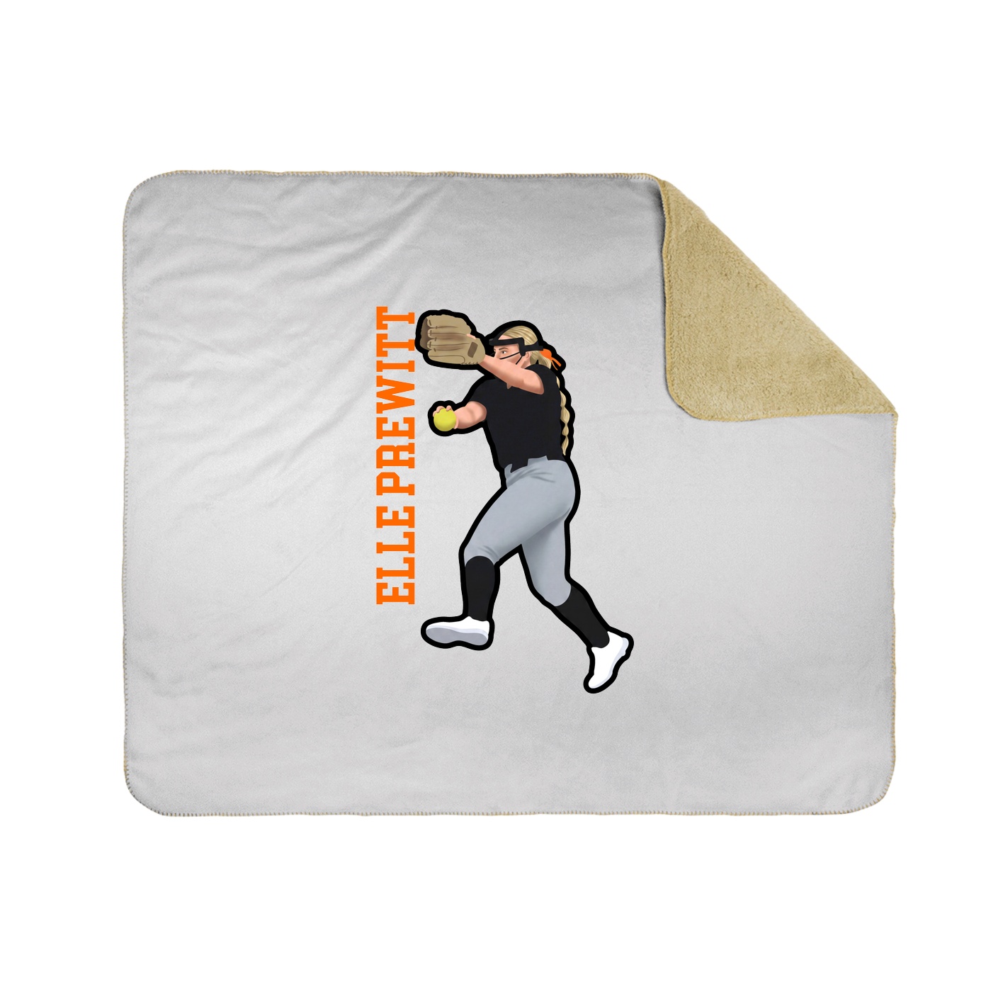 Throw Blanket — Name Vertical in White