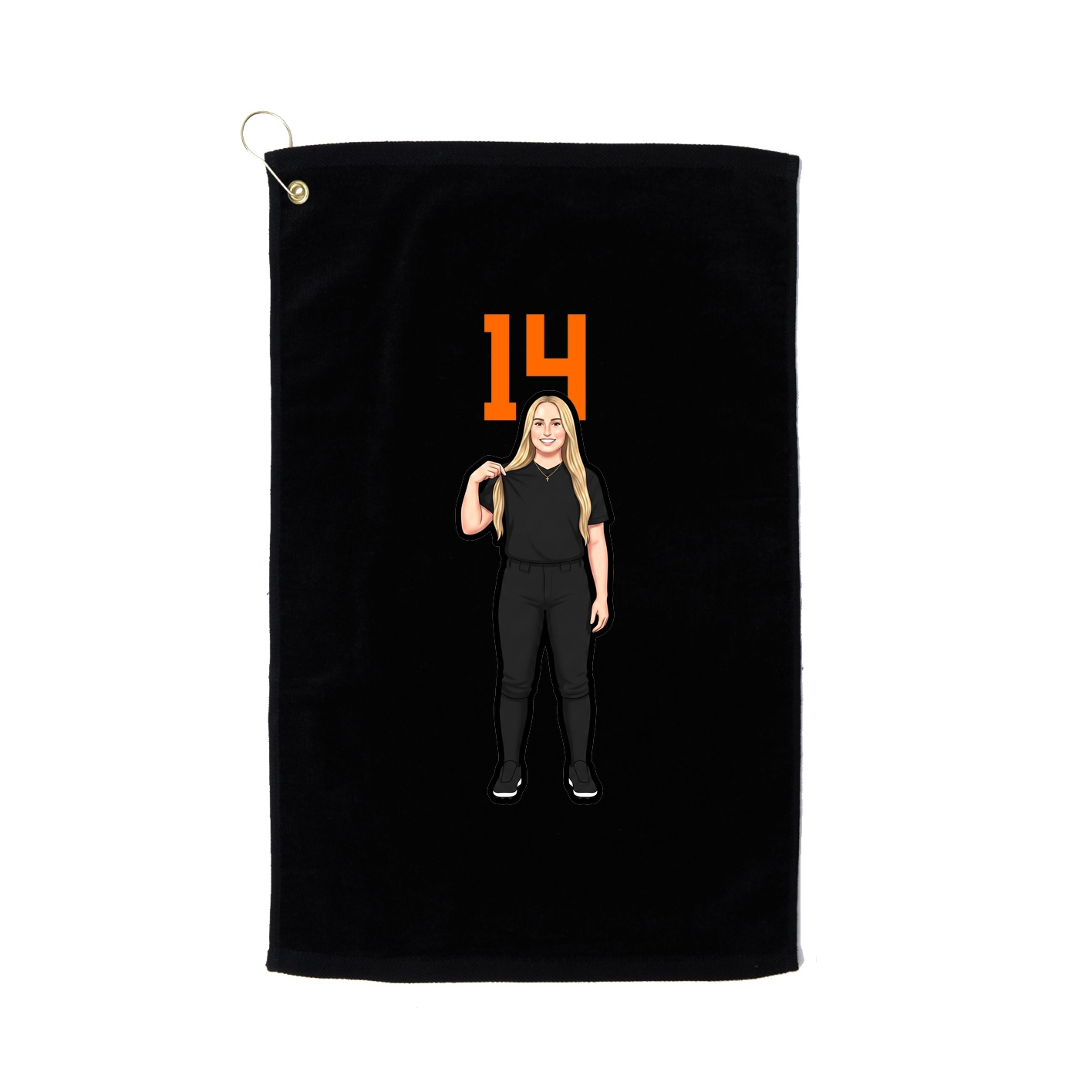 Golf Towel — Number Top in Black