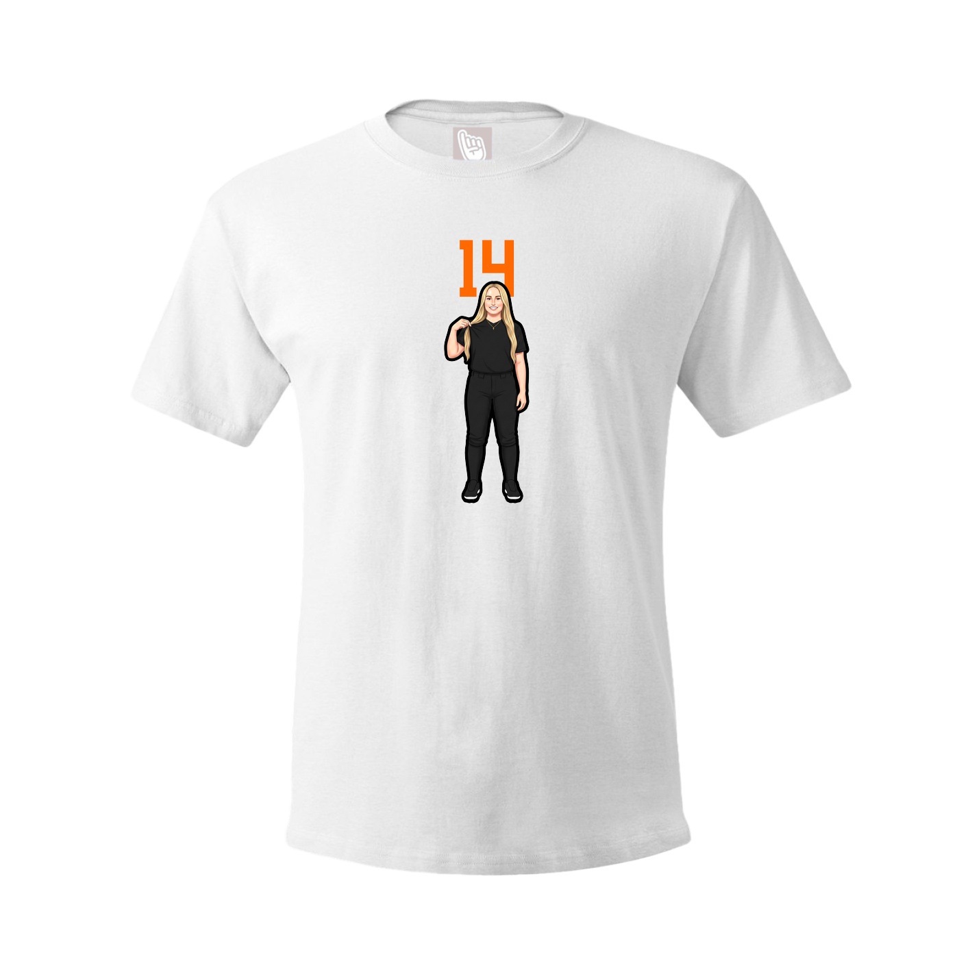 Youth Tee — Number Top in White