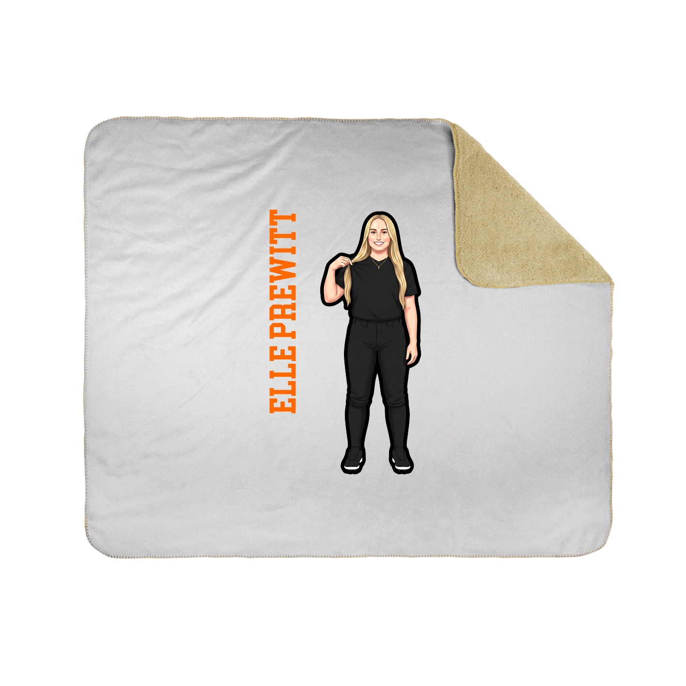 Throw Blanket — Name Vertical in White