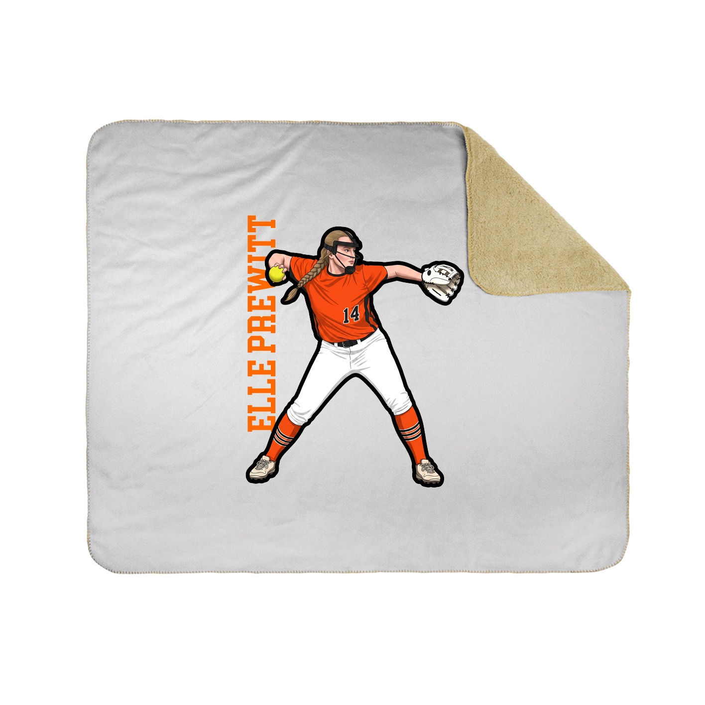 Throw Blanket — Name Vertical in White