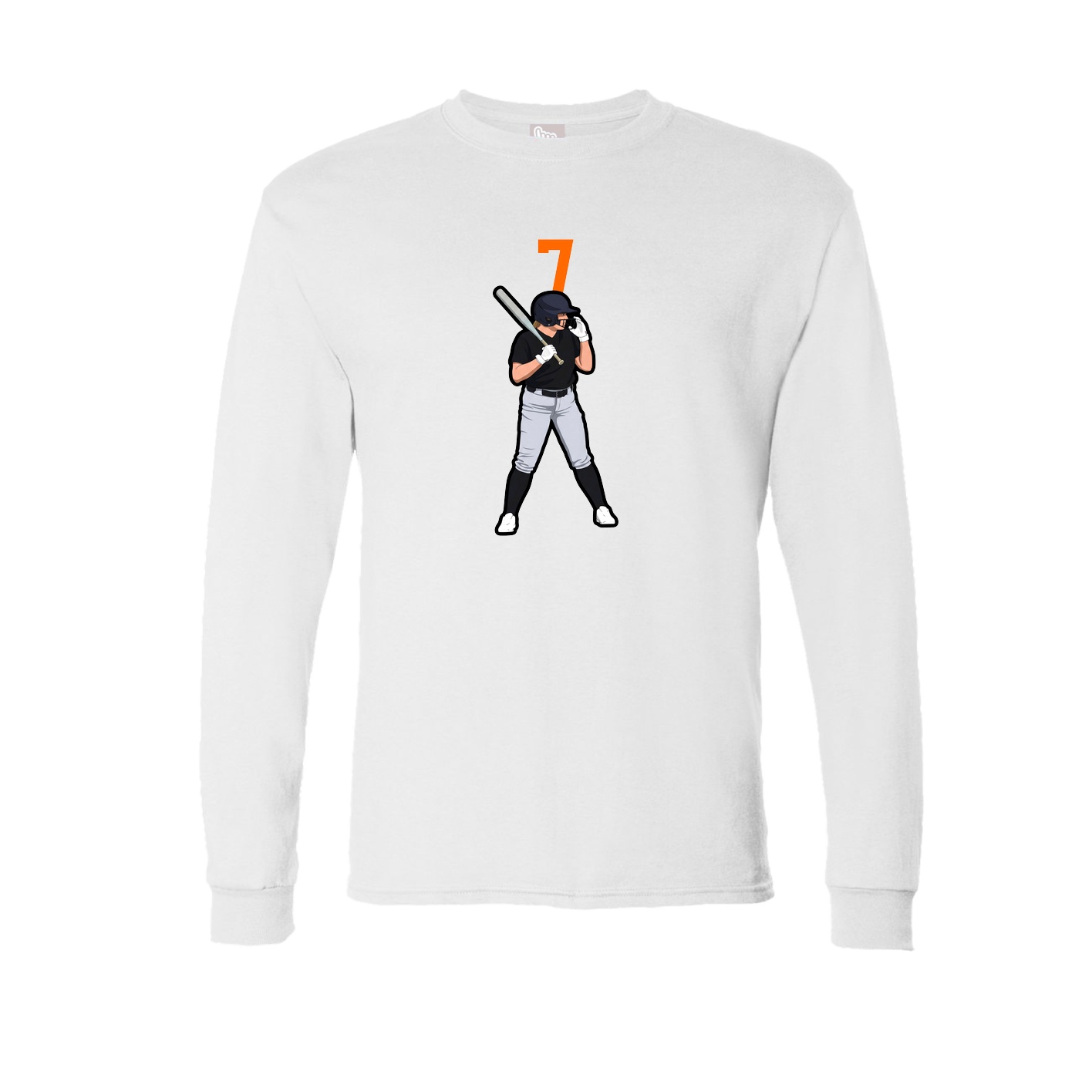 Long Sleeve Tee — Number Top in White