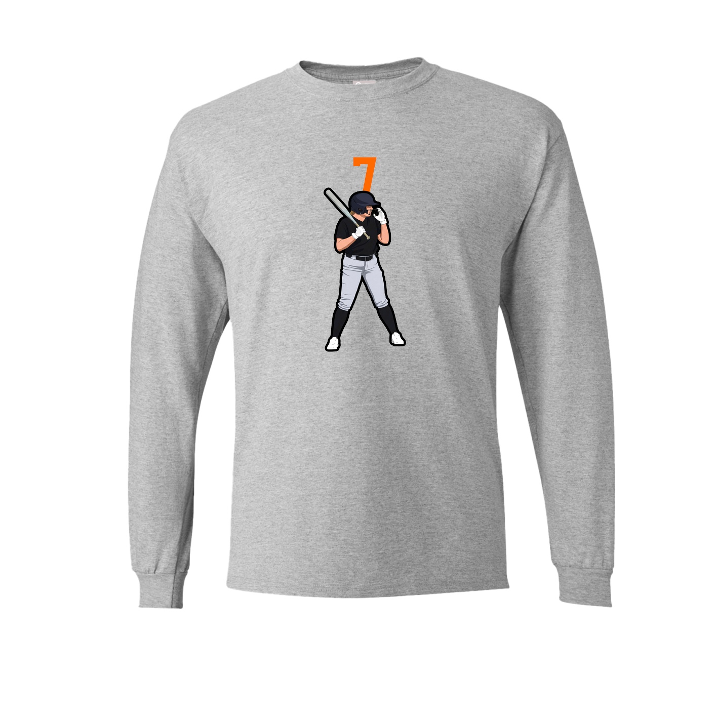 Long Sleeve Tee — Number Top in Grey