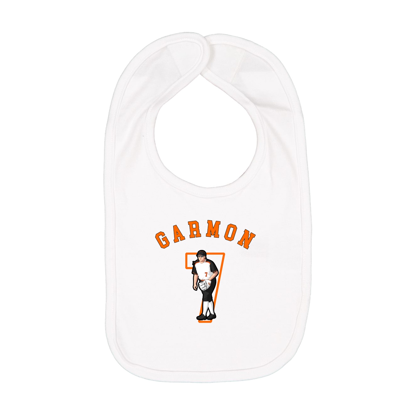 Infant Bib — Shirsey Arch in White