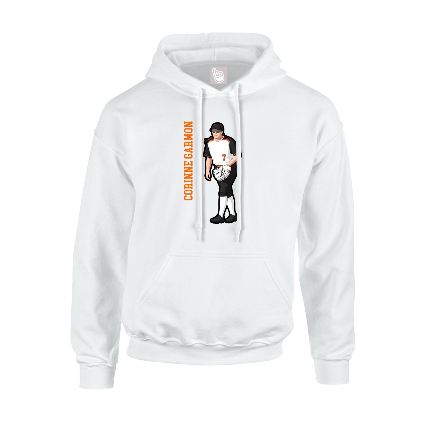 Hoodie — Name Vertical in White