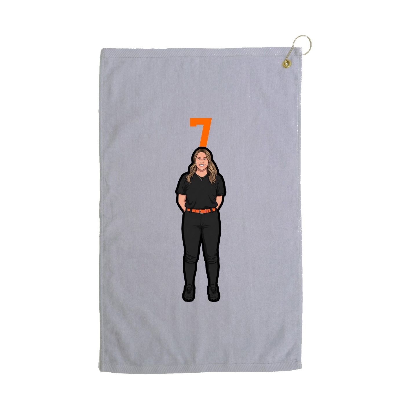 Golf Towel — Number Top in Grey