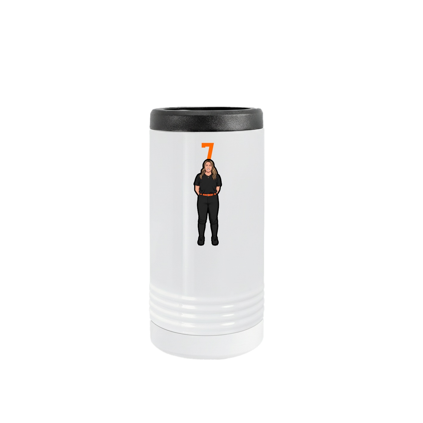 Slim Beverage Holder — Number Top in White