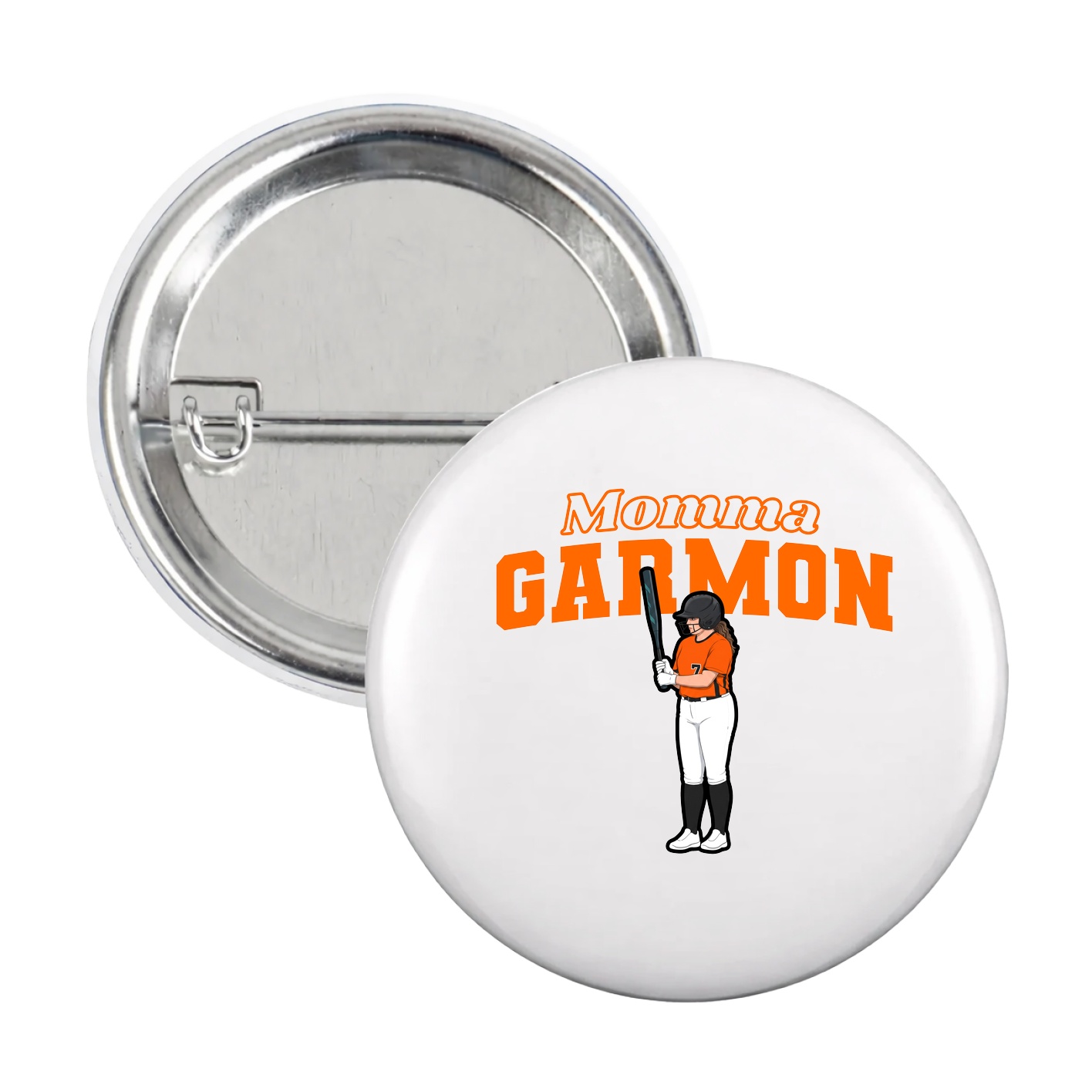 Game Day Button — Mothers Day Block in White