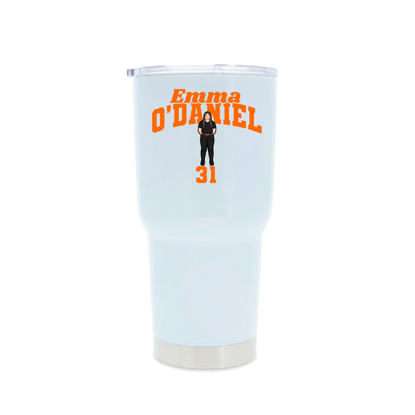 30oz Stainless Steel Tumbler — Signature Arch in White