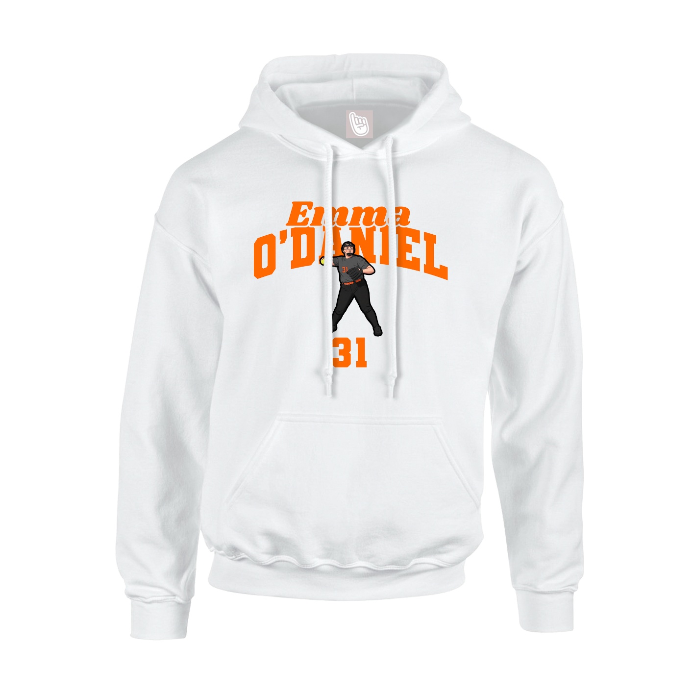 Hoodie — Signature Arch in White