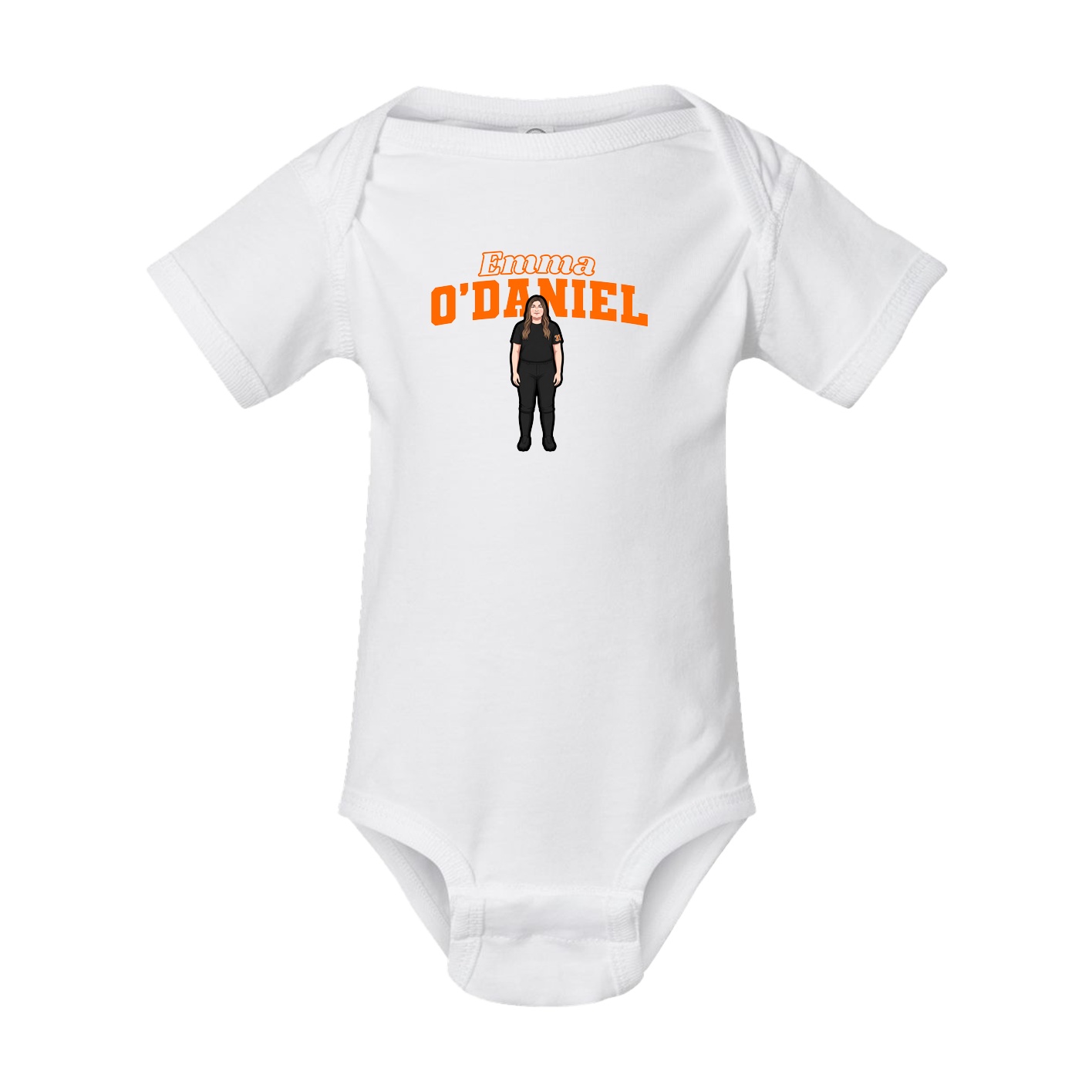 Baby Onesie — Name Arch in White