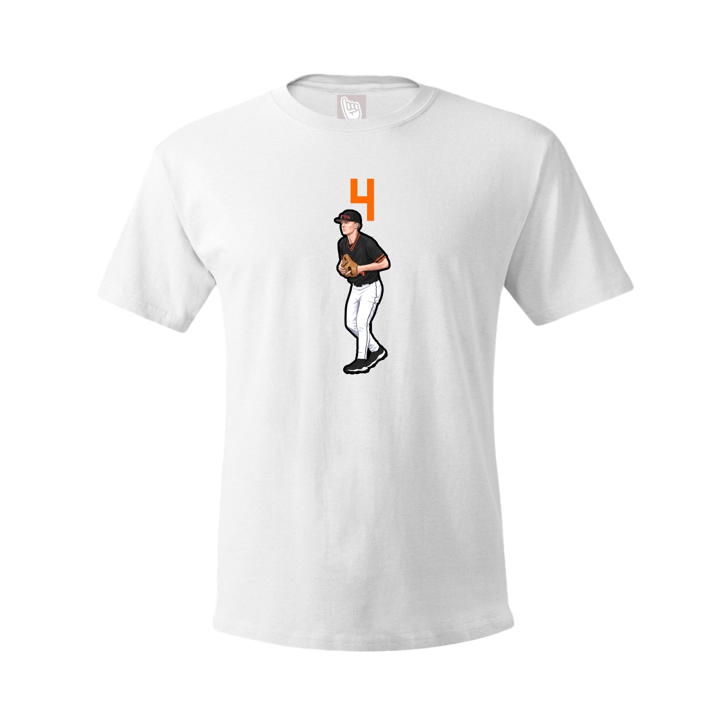 Youth Tee — Number Top in White