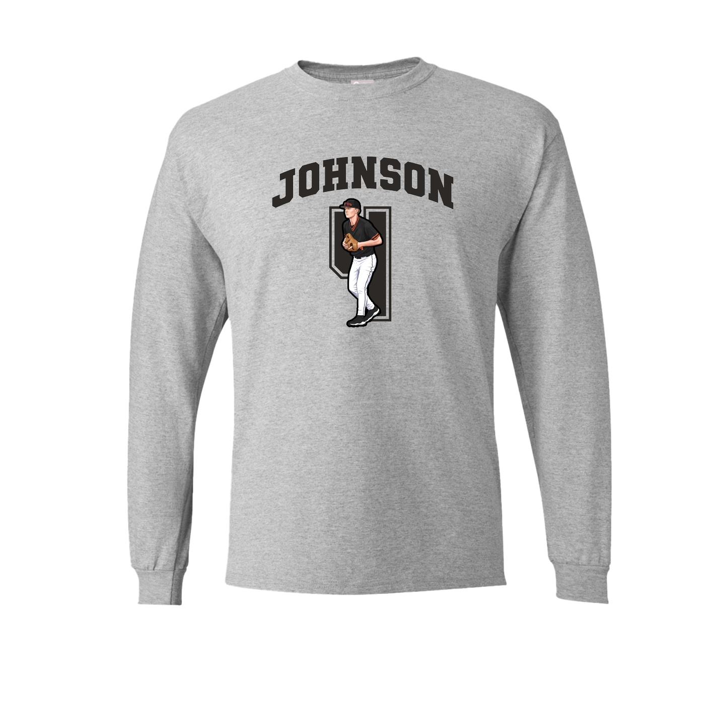 Long Sleeve Tee — Number in Grey