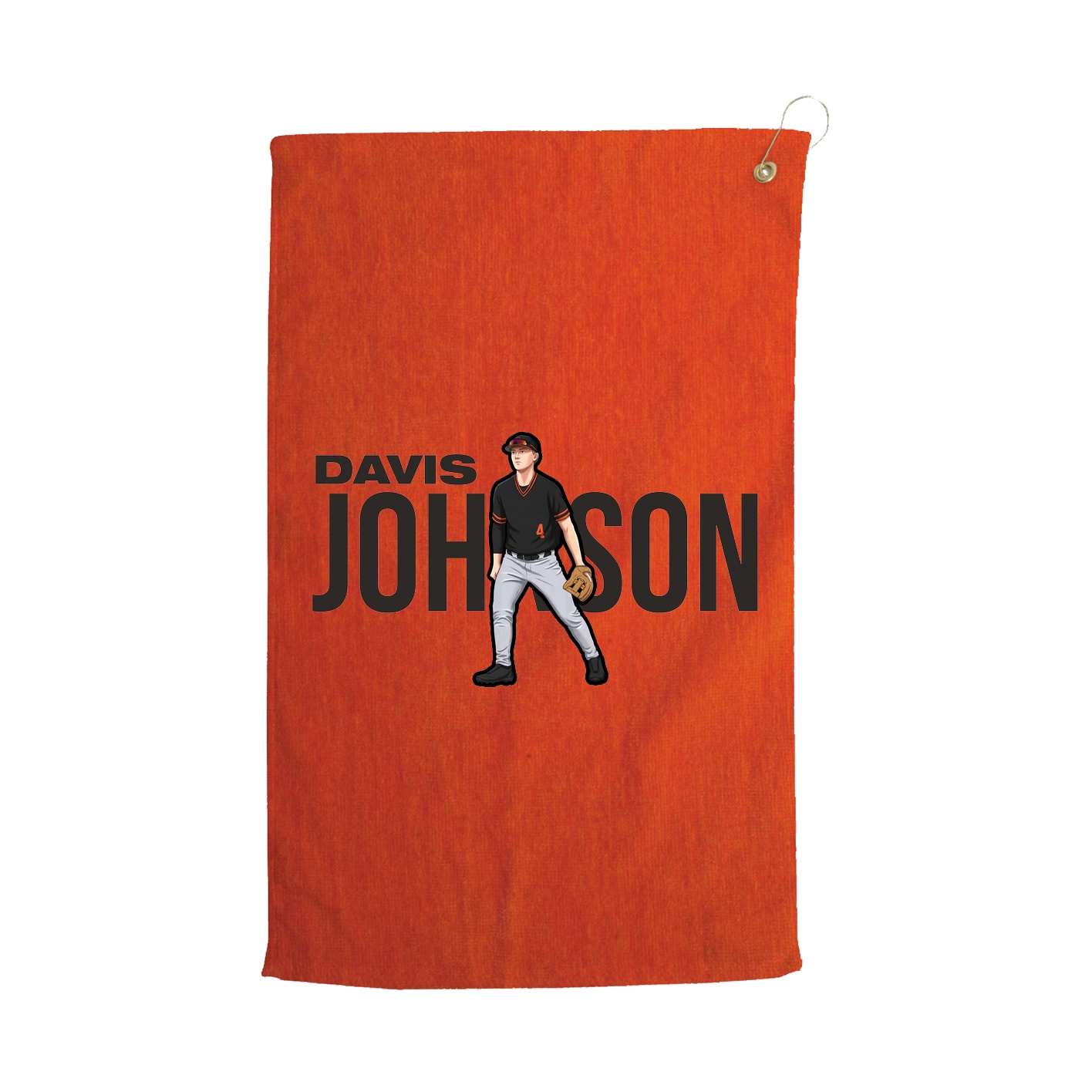 Golf Towel — Player Name in Orange