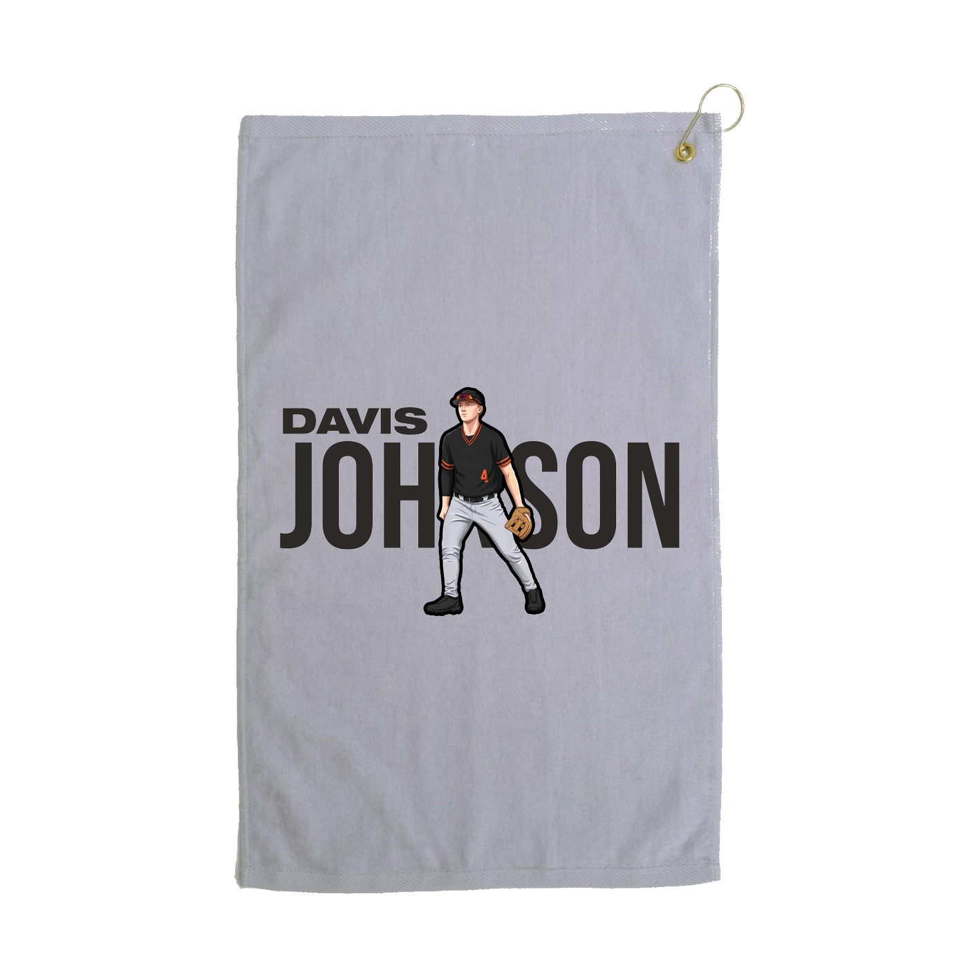 Golf Towel — Player Name in Grey